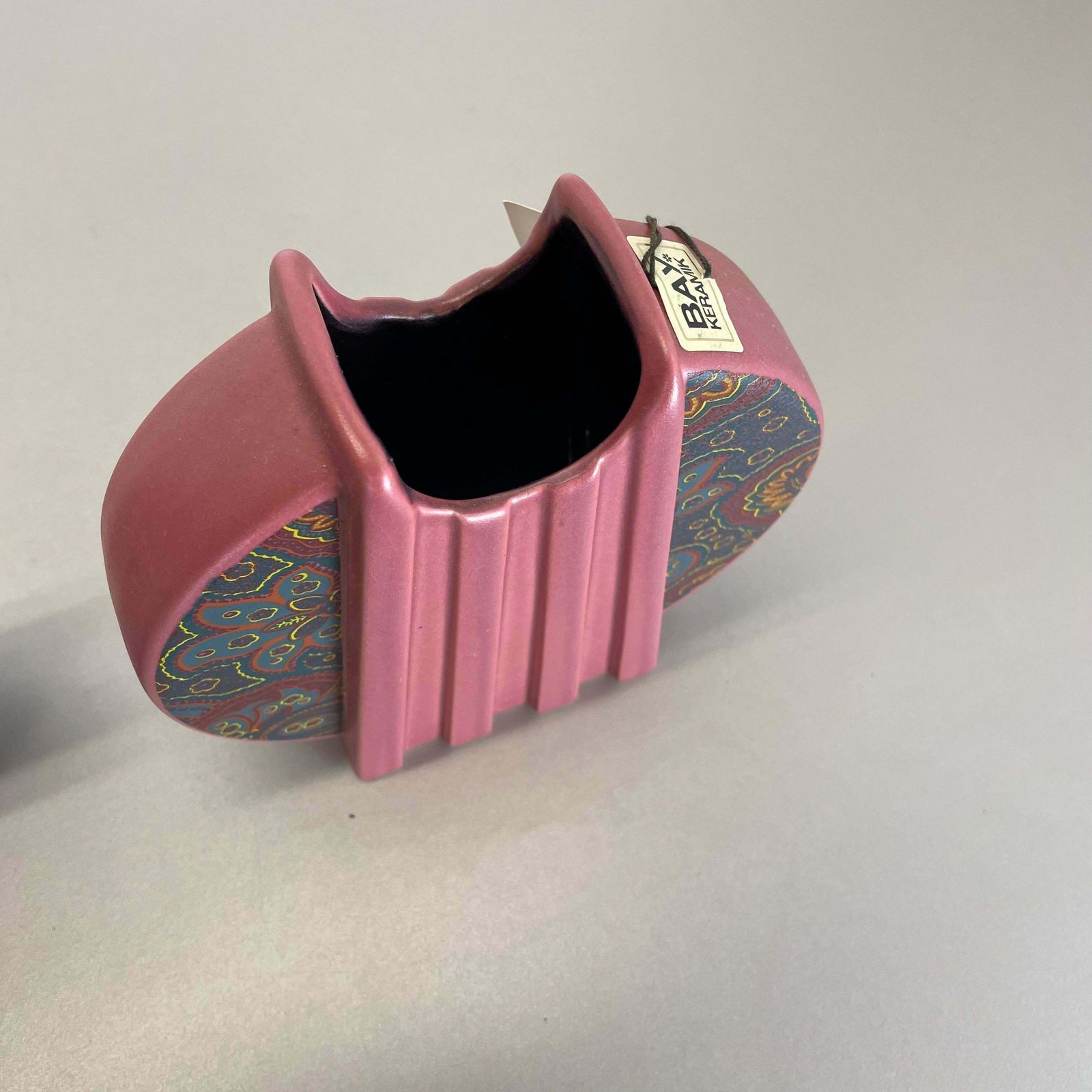 photo furniture Set Of 2 Memphis Style Fat Lava Op Art Pottery Vases Bay Ceramics Germany, 1980s