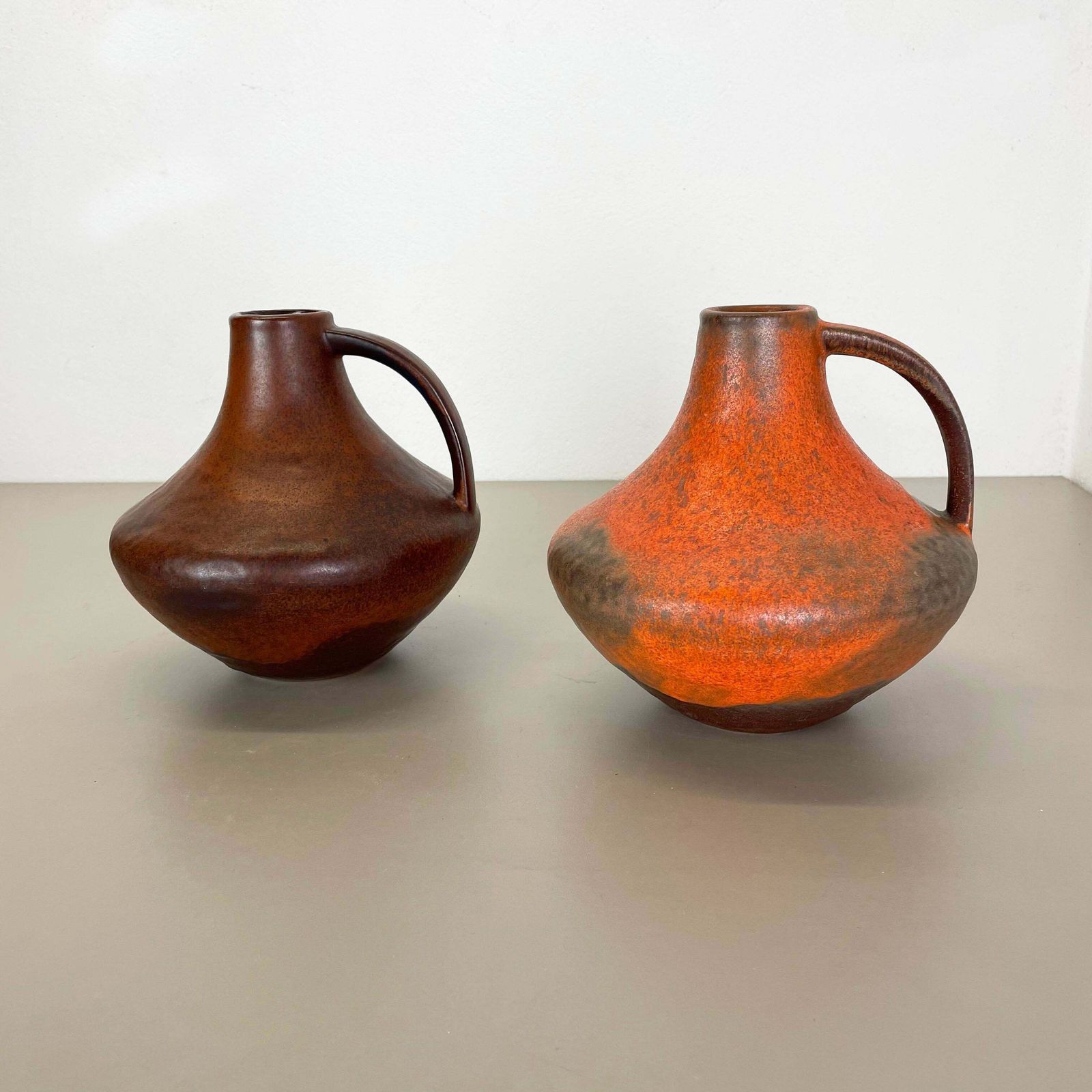 Set Of 2 Fat Lava Pottery Vases Heinz Siery Carstens Tönnieshof, Germany, 1970s photo Home Decor