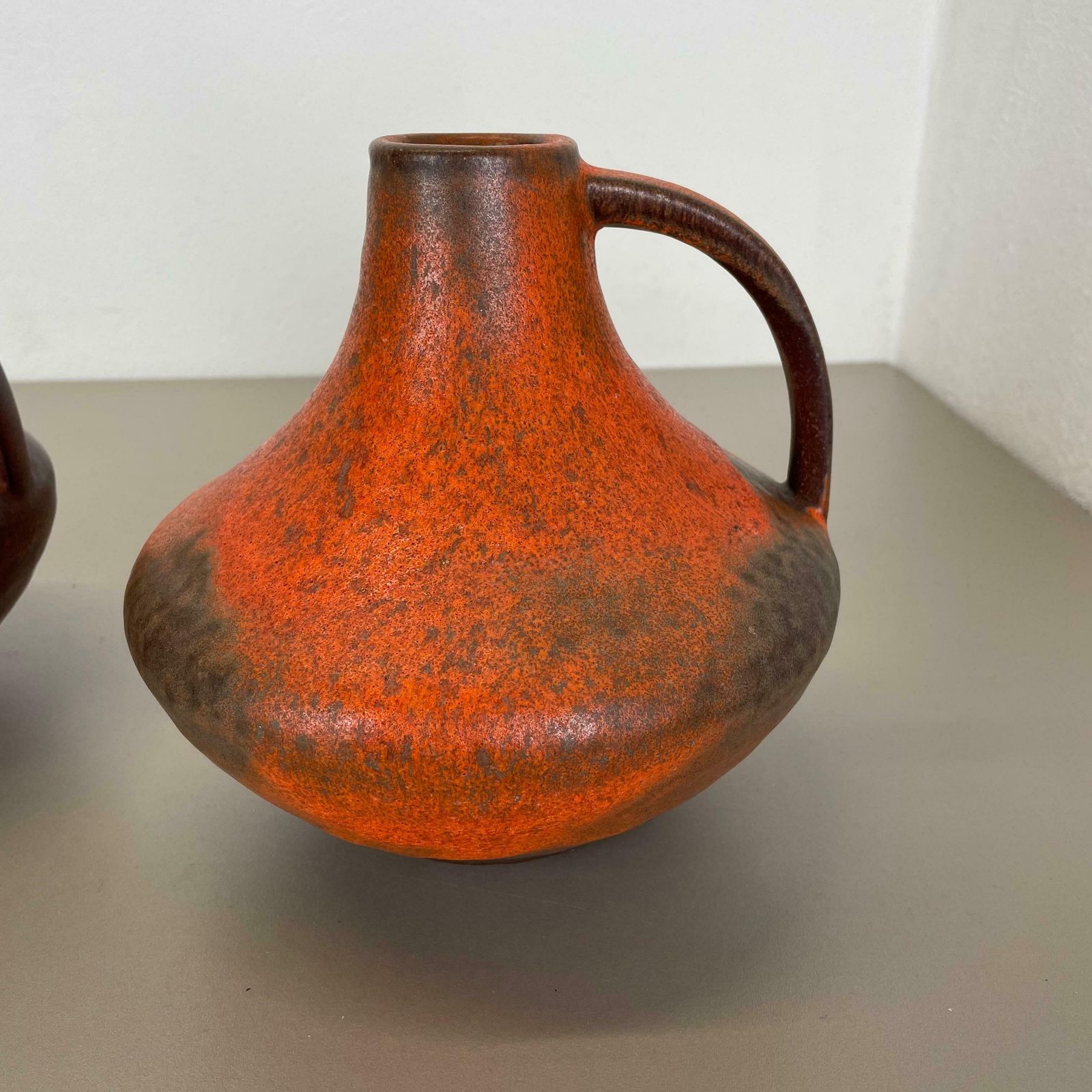 photo for sale Set Of 2 Fat Lava Pottery Vases Heinz Siery Carstens Tönnieshof, Germany, 1970s