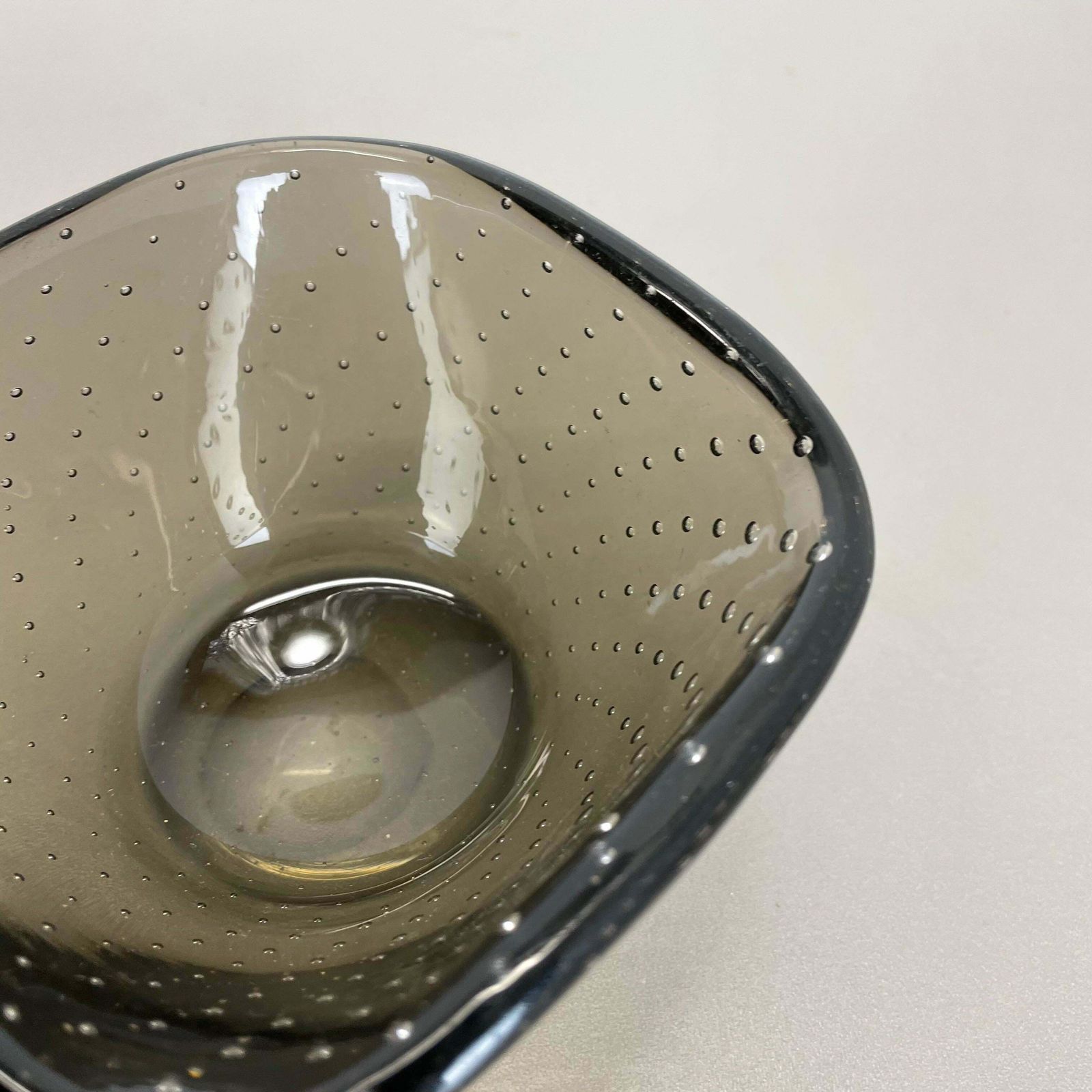 Glass Bullicante "Green" Bowl Element Shell Ashtray By Venini Murano, Italy 1970 photo buy