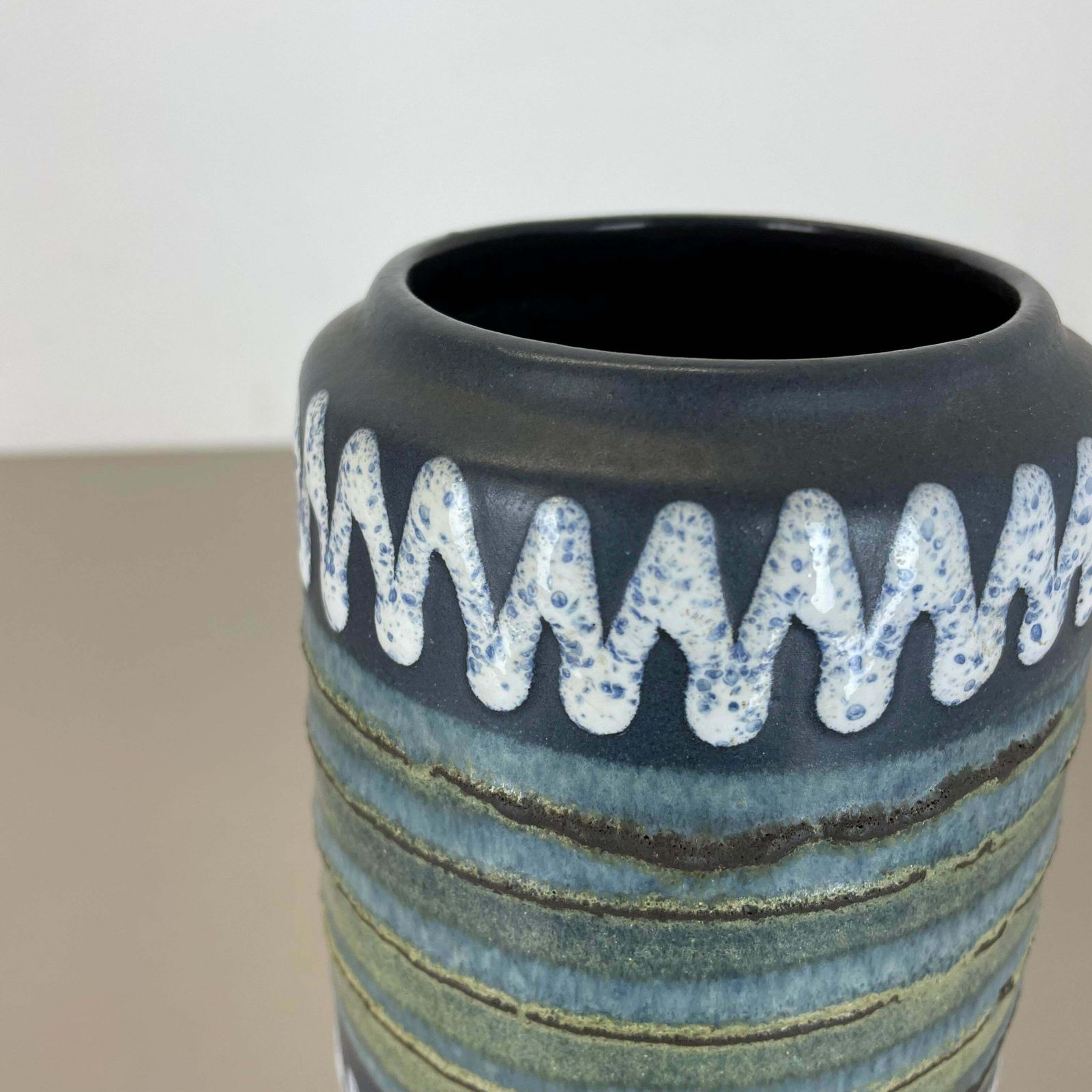 Rare Prototpye Glaze Fat Lava Multi Colour Vase Scheurich Germany Wgp 1970s photo 446.0