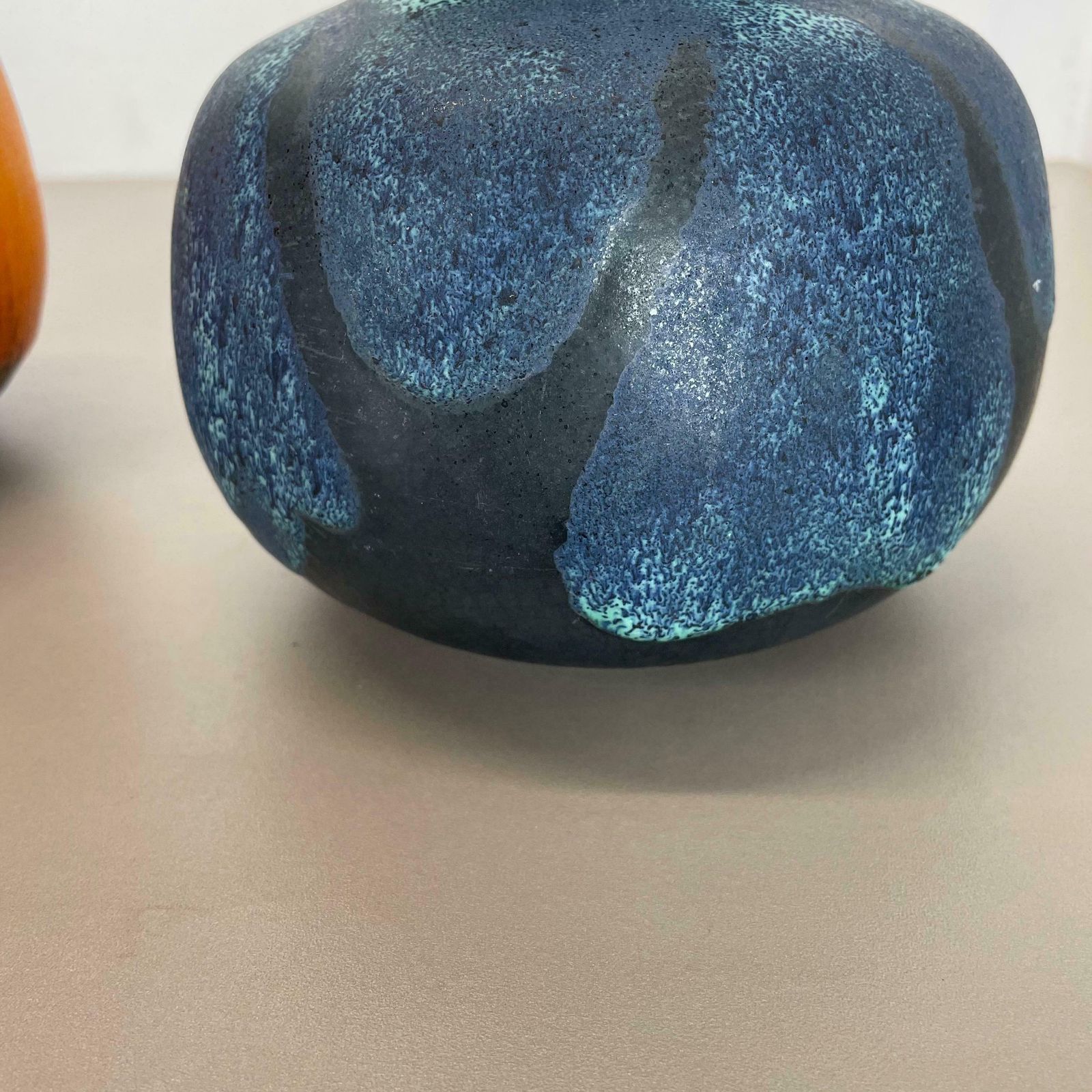 photo buy Set Of Two Pottery Fat Lava Vases "Multi Color" By Scheurich, Germany, 1970s