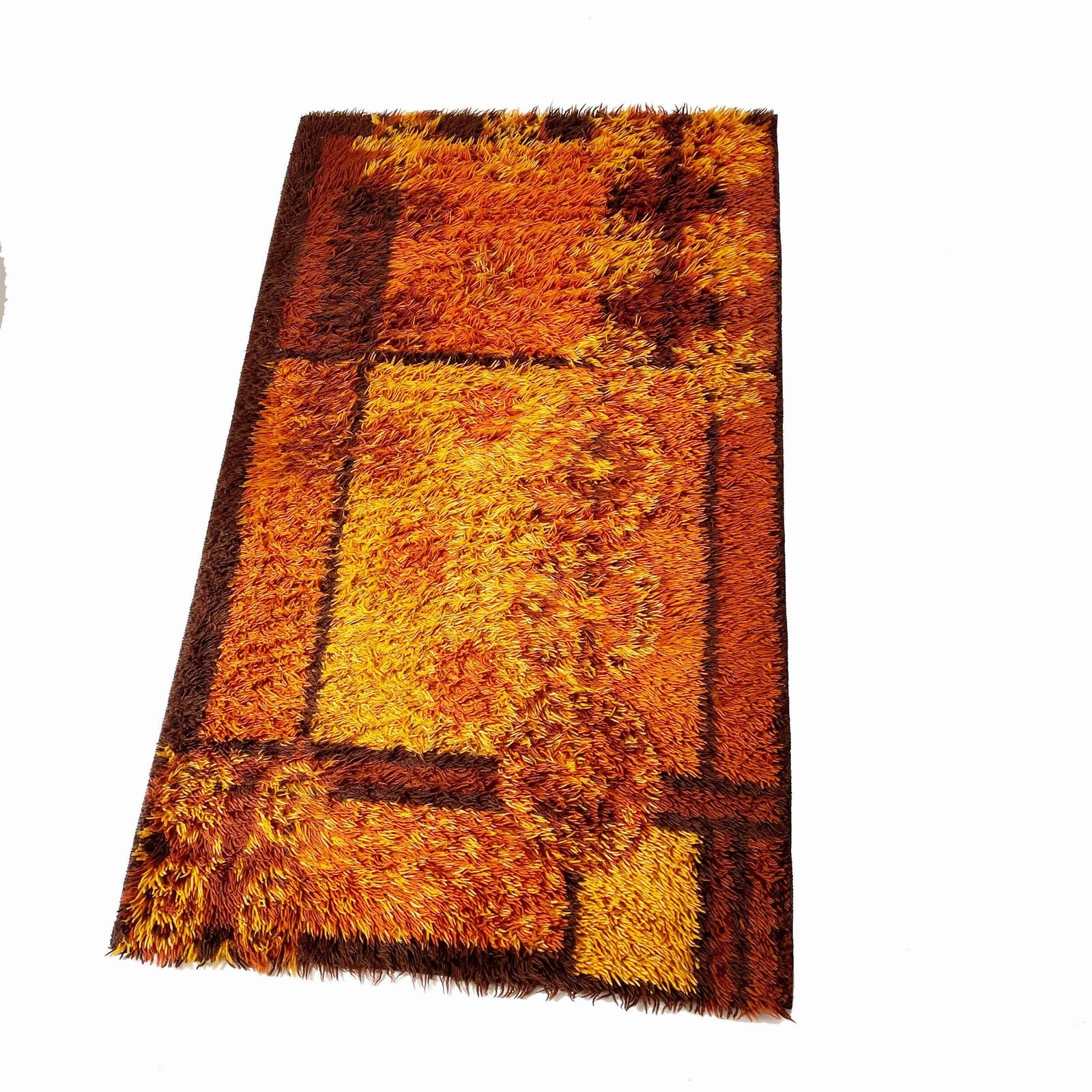 Original Scandinavian Square Pattern Rya Rug By Ege Taepper, 1960s, Denmark photo Textiles