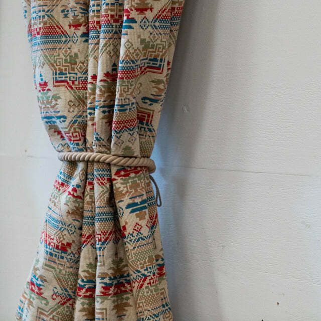 photo furniture Reclaimed Heavy Tapestry Curtains With Tribal/Aztec Pattern