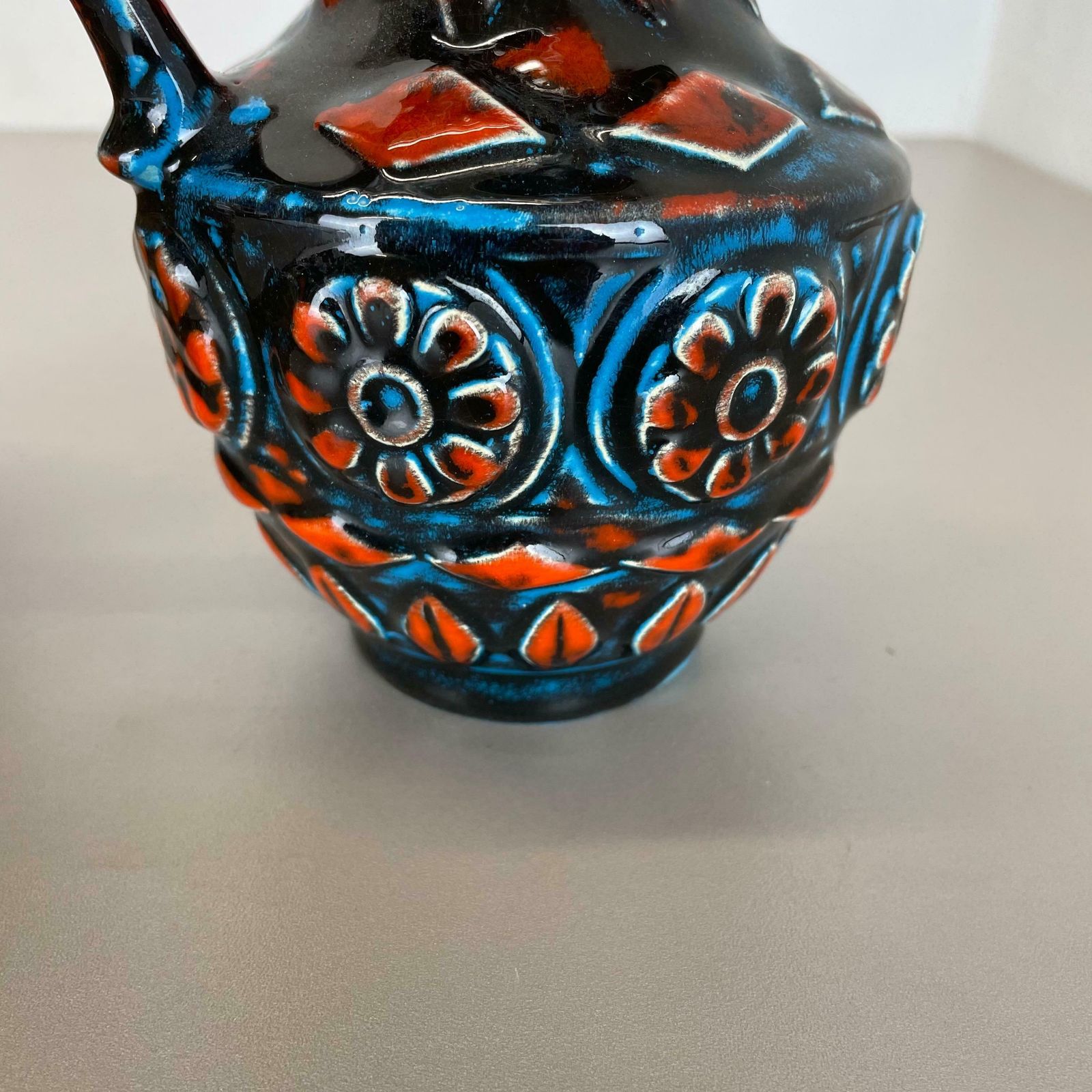 photo vinterior Set Of 2 Multi Colour Fat Lava Op Art Pottery Vase By Bay Ceramics Germany 1960s