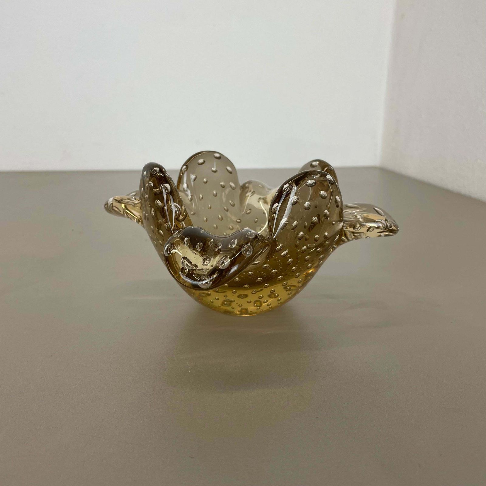 Glass Bowl Element Shell Ashtray Murano Bubble By Barovier And Toso Italy 1970s photo furniture