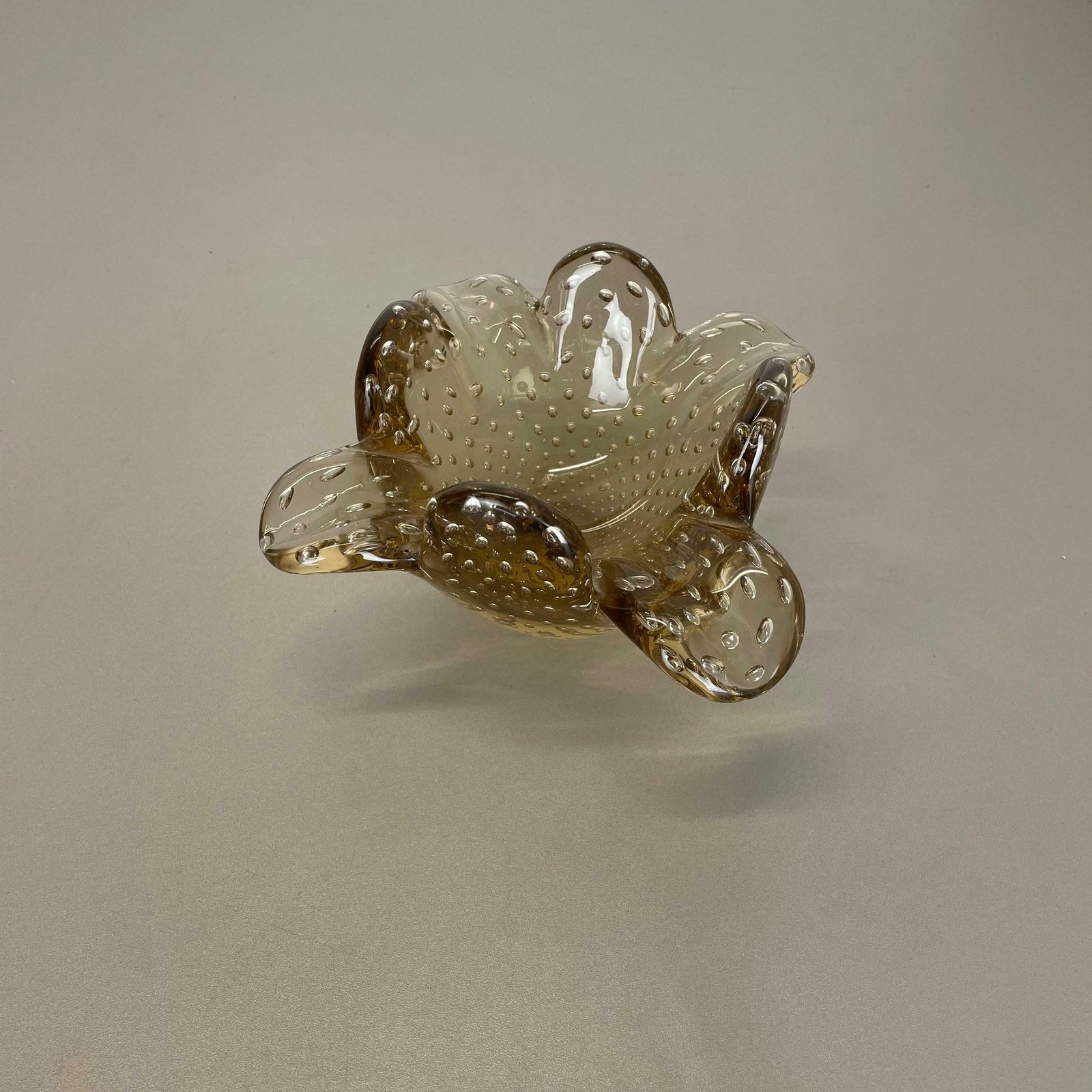 Glass Bowl Element Shell Ashtray Murano Bubble By Barovier And Toso Italy 1970s photo Home Decor