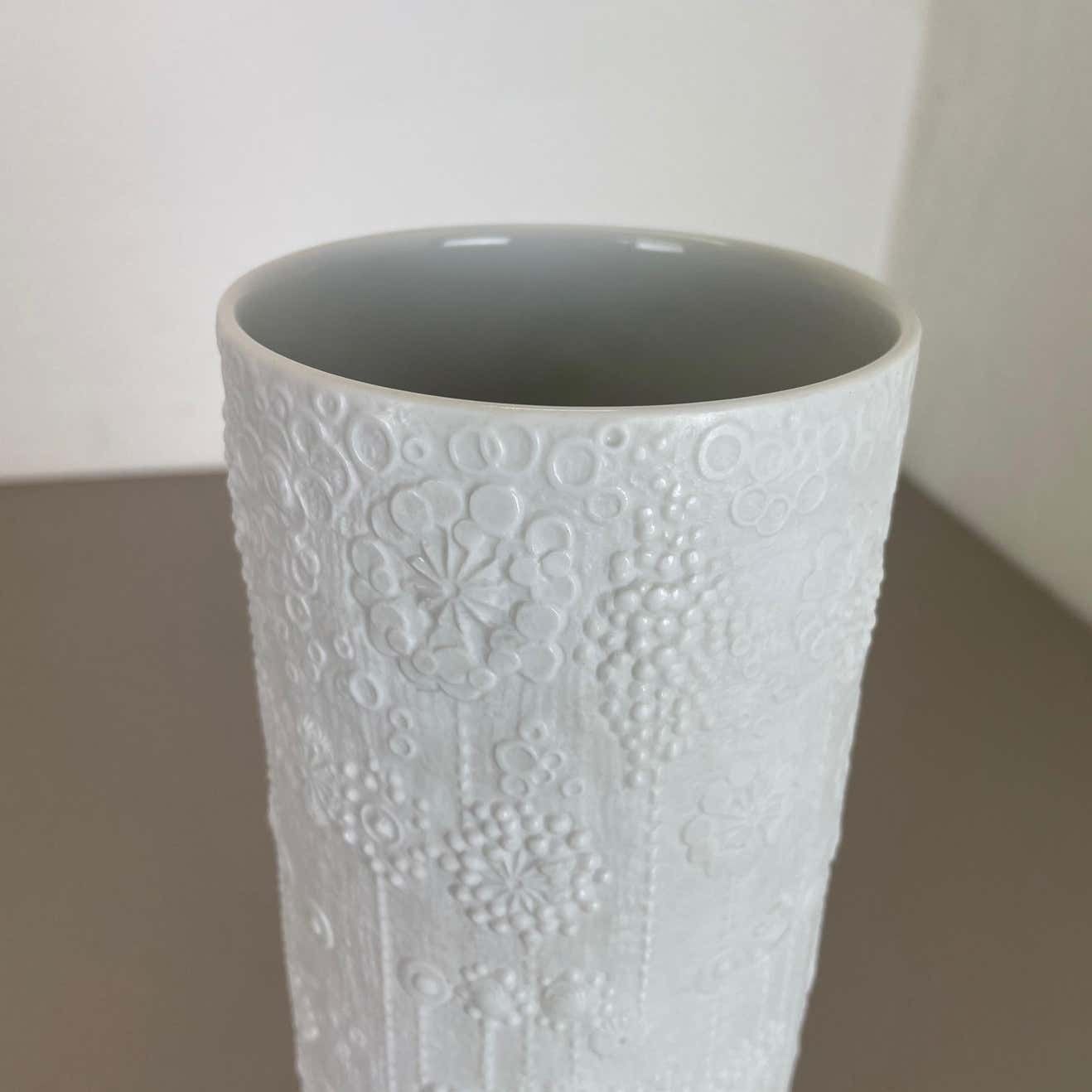 Large Op Art Vase Porcelain Vase By Martin Freyer For Rosenthal, Germany photo vintage