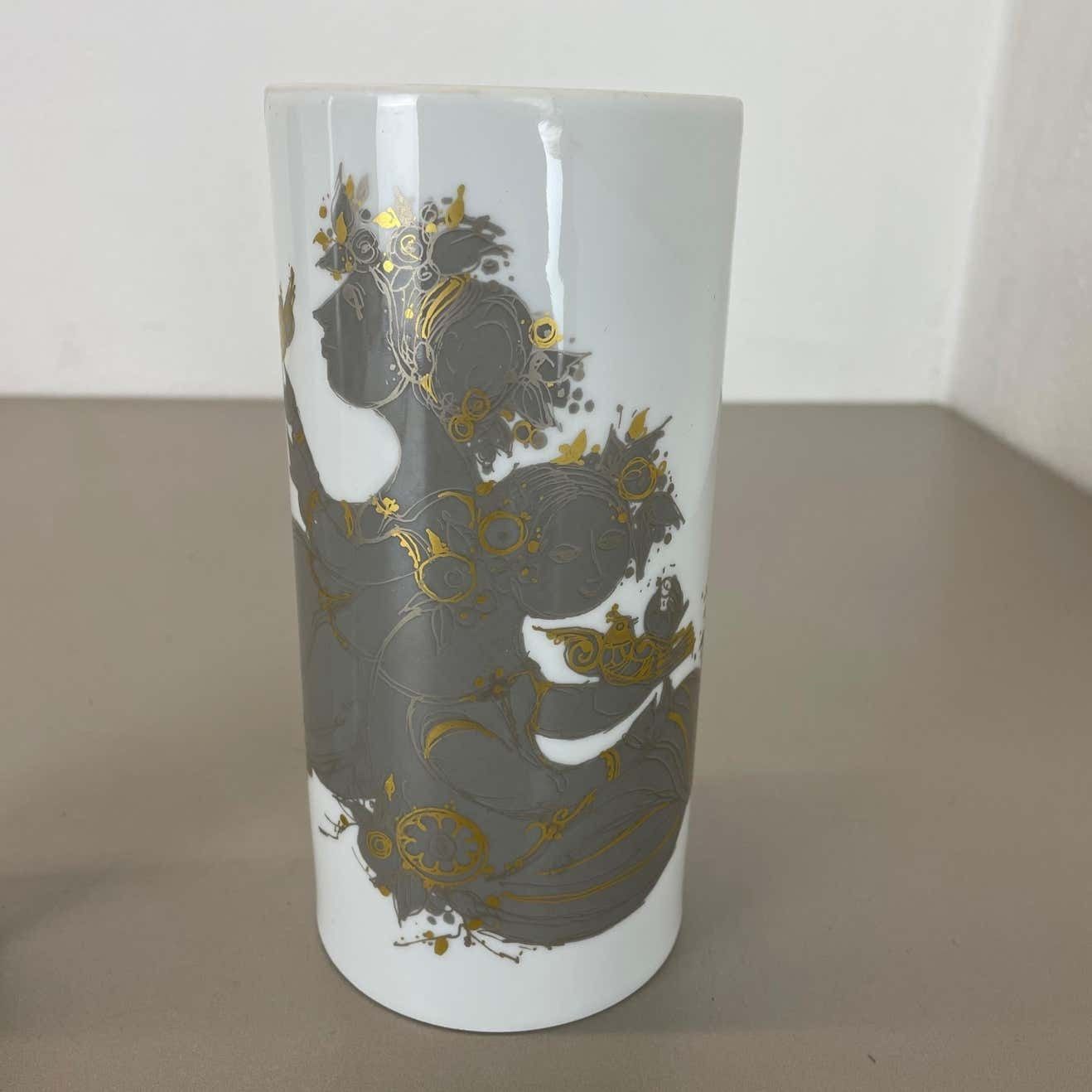 photo for sale Set Of 2 Porcelain Vase By Björn Wiinblad For Rosenthal Studio Line Germany 1970