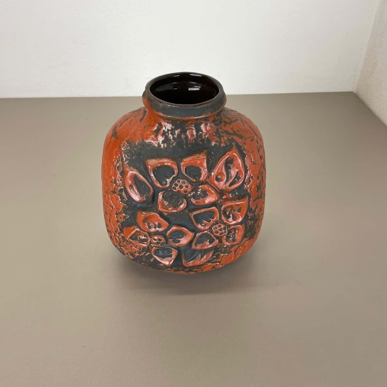 Fat Lava Ceramic Pottery Vase Heinz Siery Carstens Tönnieshof, Germany, 1970s photo 406.0