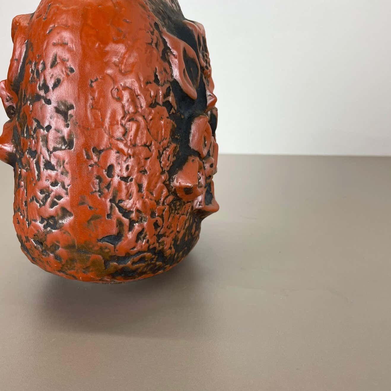 Fat Lava Ceramic Pottery Vase Heinz Siery Carstens Tönnieshof, Germany, 1970s photo vintage