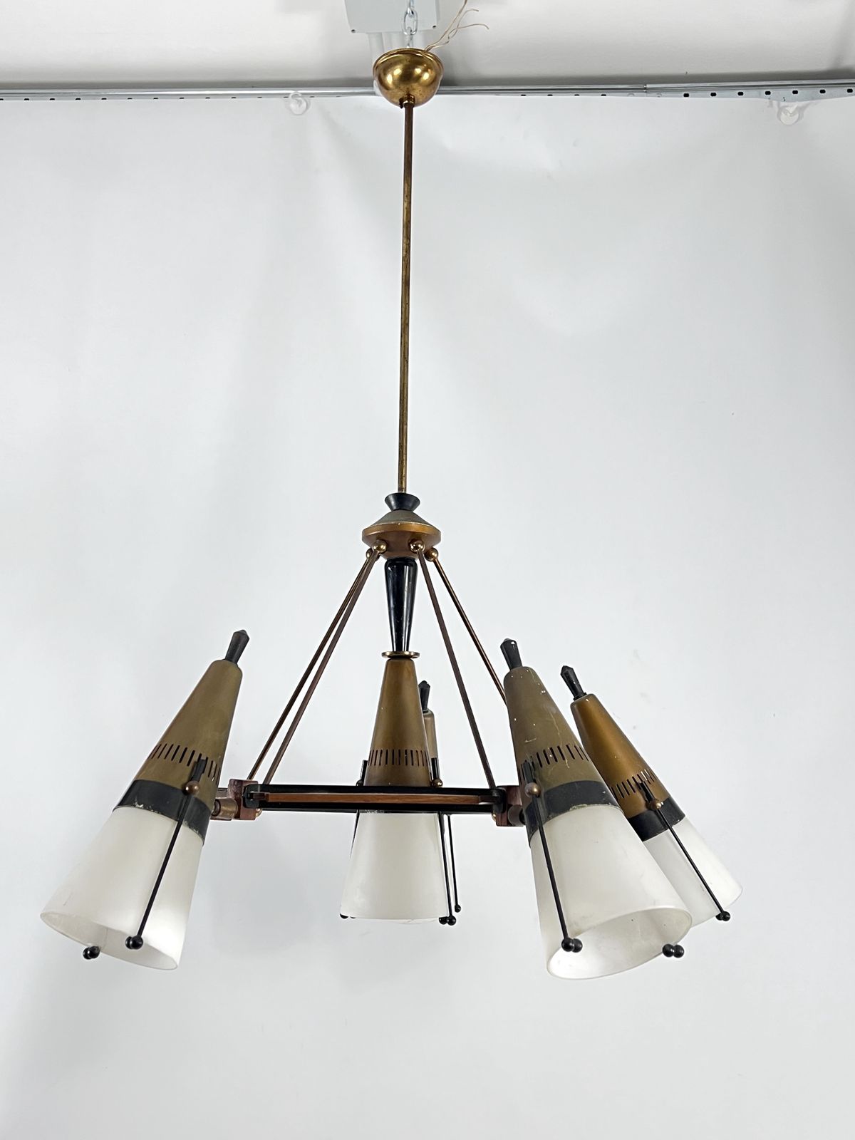 Rare Mid Century Modern Sputnik Chandelier By Stilnovo. Italy 1950s photo vintage