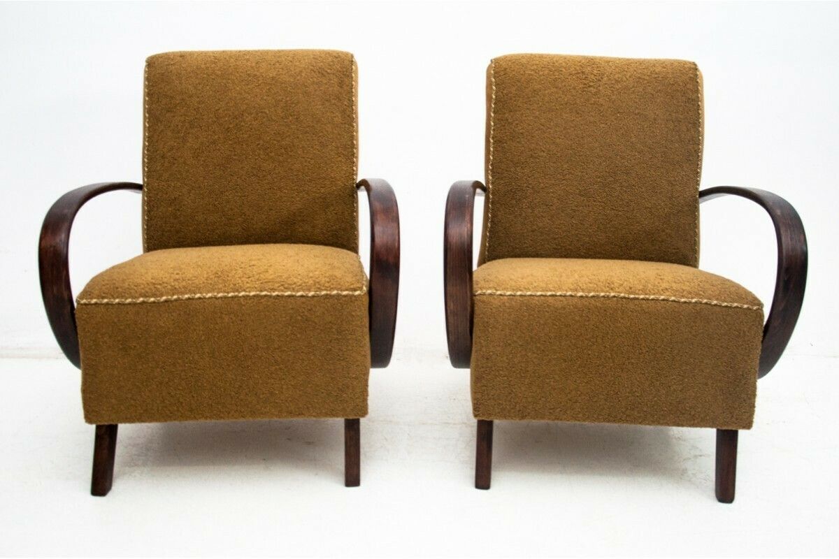 A Pair Of Art Deco Armchairs By J. Halabala From The 1930s Czech Republic photo Furniture