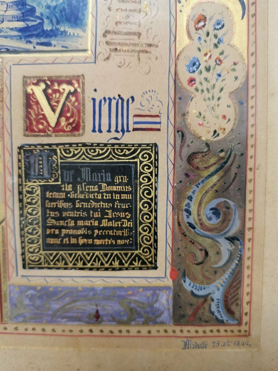 Jean Midolle (actif vers 1830-1850), calligraphe. Enluminure religieuse photo vinterior