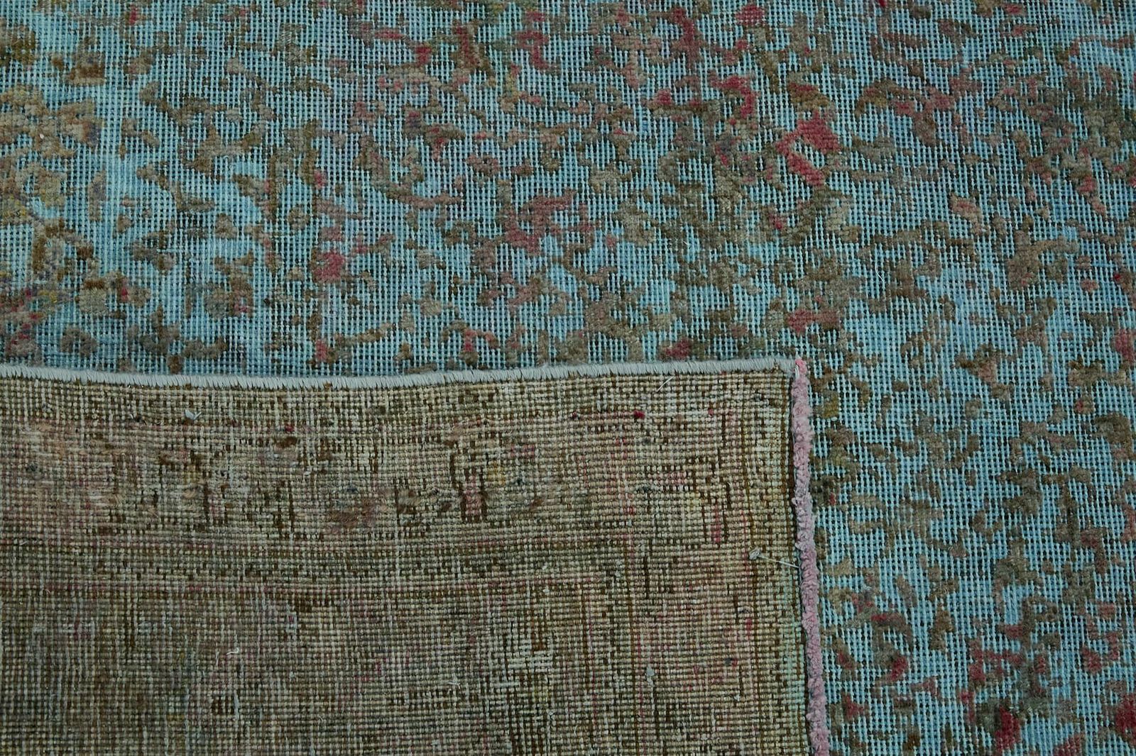 Handmade Blue 380 X 294 Cm Over Dyed Large Area Rug photo vinterior