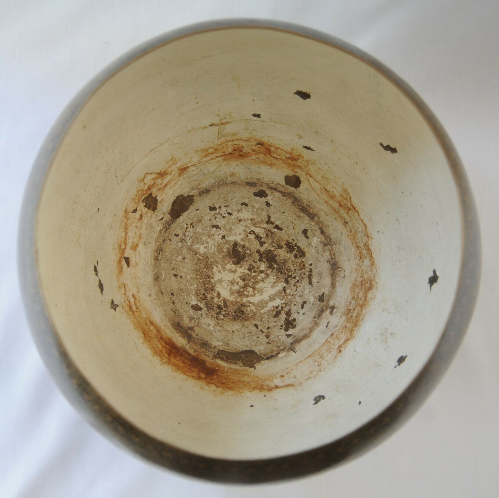 photo for sale Antique Anglo Indian Engraved And Enamelled Brass Planter Pot