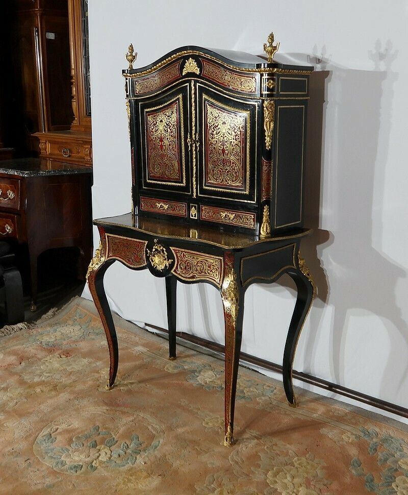 Small Cabinet In Boulle Marquetry, Napoleon III, 19th Century photo for sale
