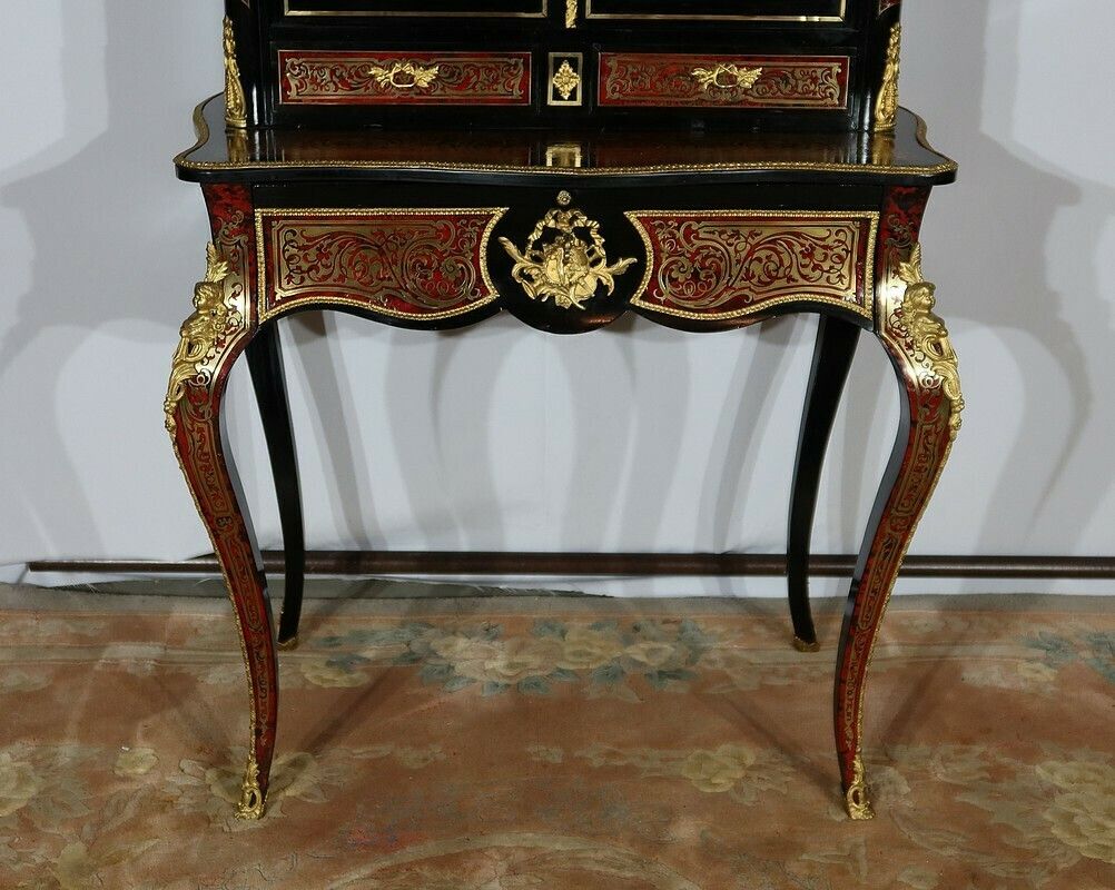 photo vintage Small Cabinet In Boulle Marquetry, Napoleon III, 19th Century