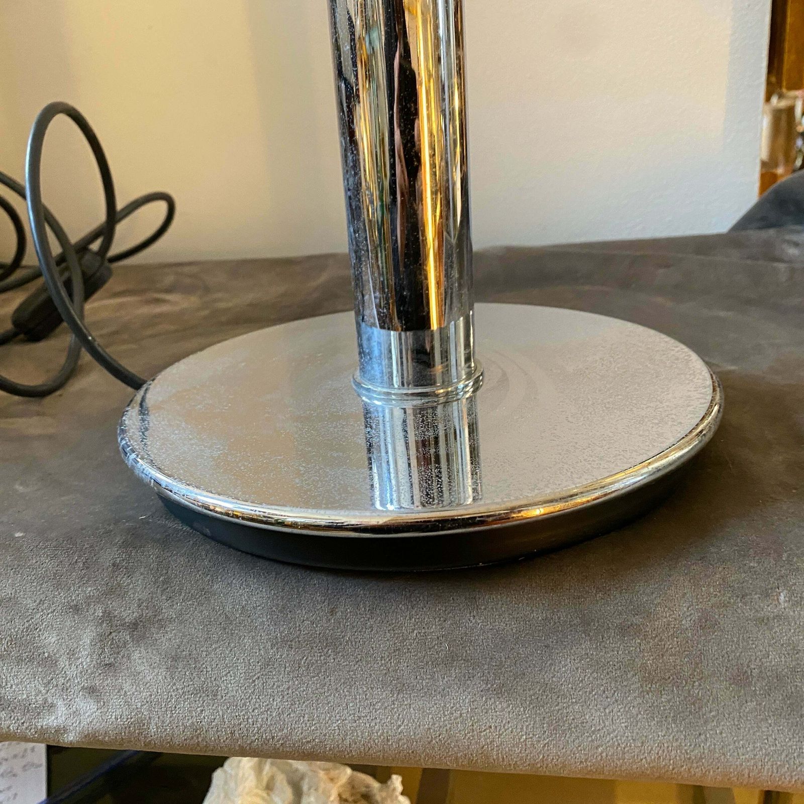 1990s Glashutte Limburg Modernist Metal And Glass Table Lamp photo furniture