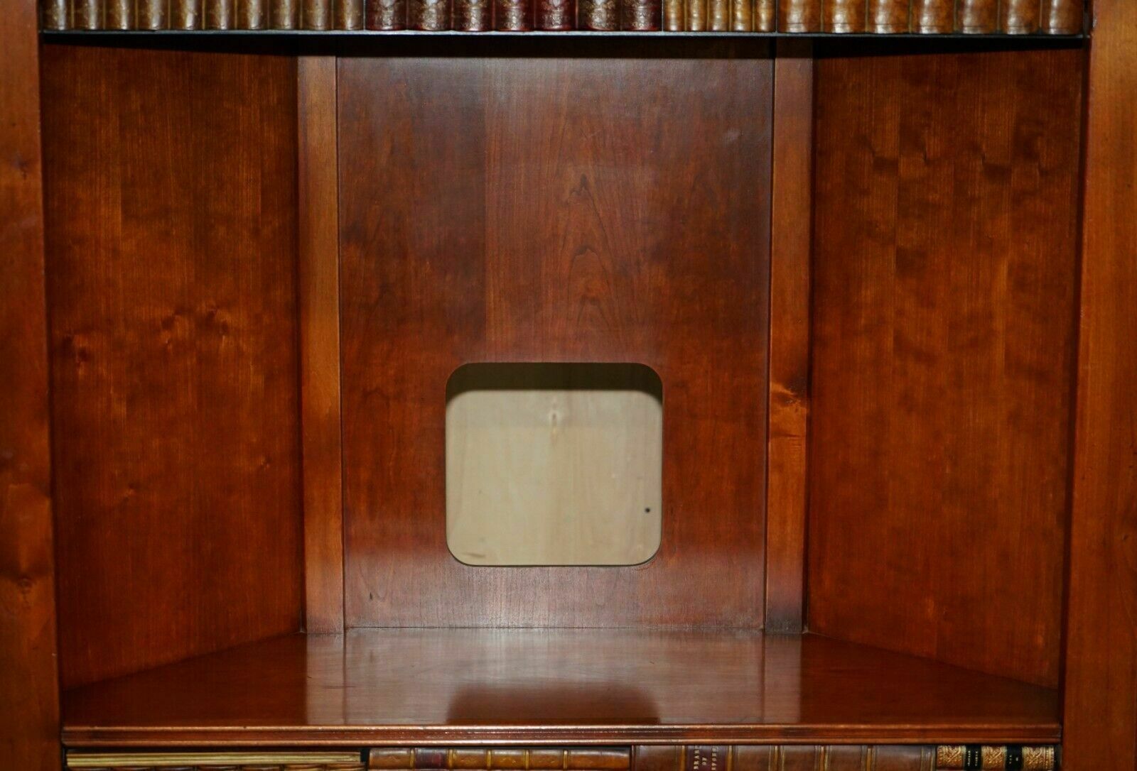 photo vintage 1 Of 2 Harrods London Kennedy Mahogany Bookcase Home Bar Cabinet Faux Books