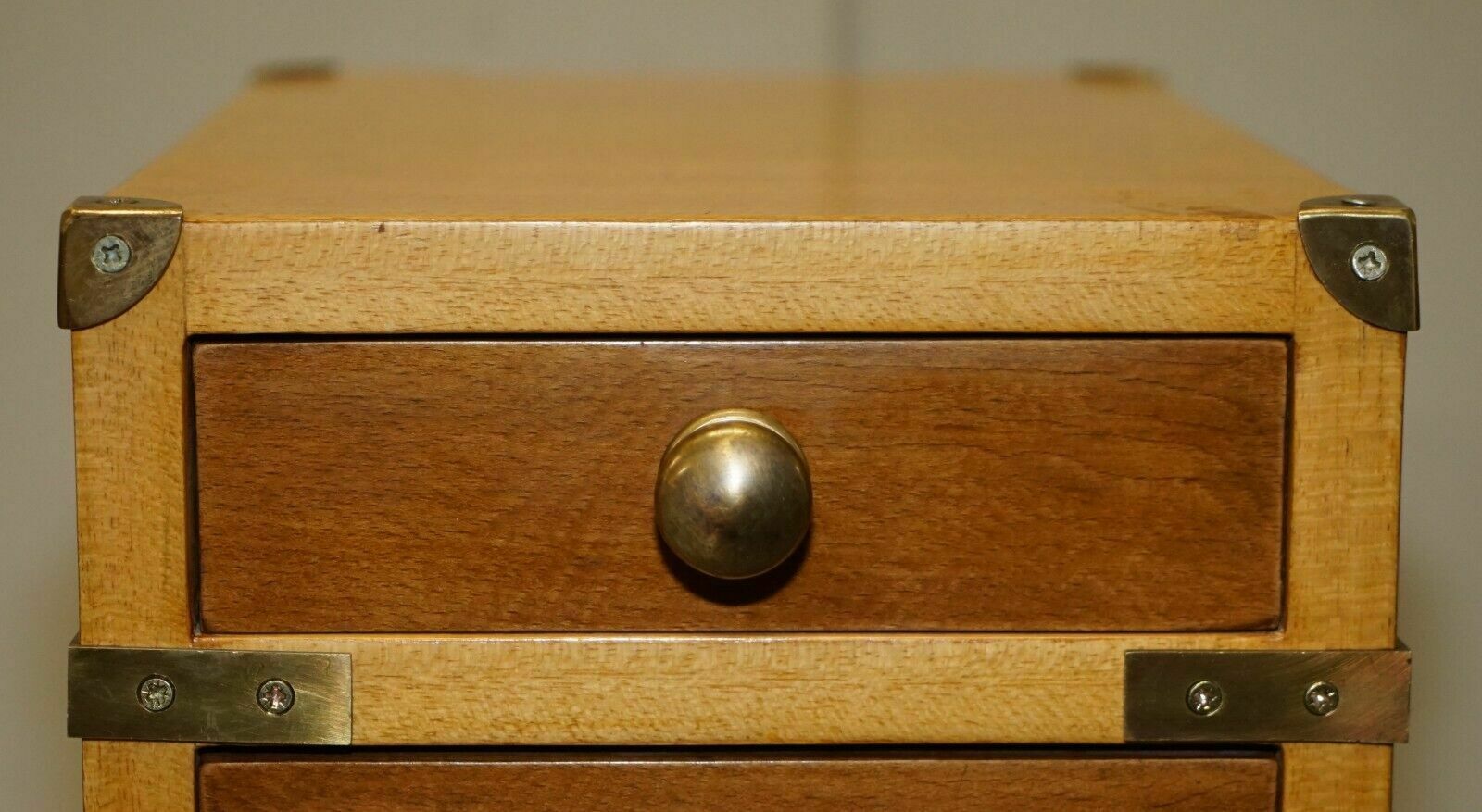 Pair Of Tall Slim Vintage Military Campaign Side End Lamp Wine Table Drawers photo 2350.0