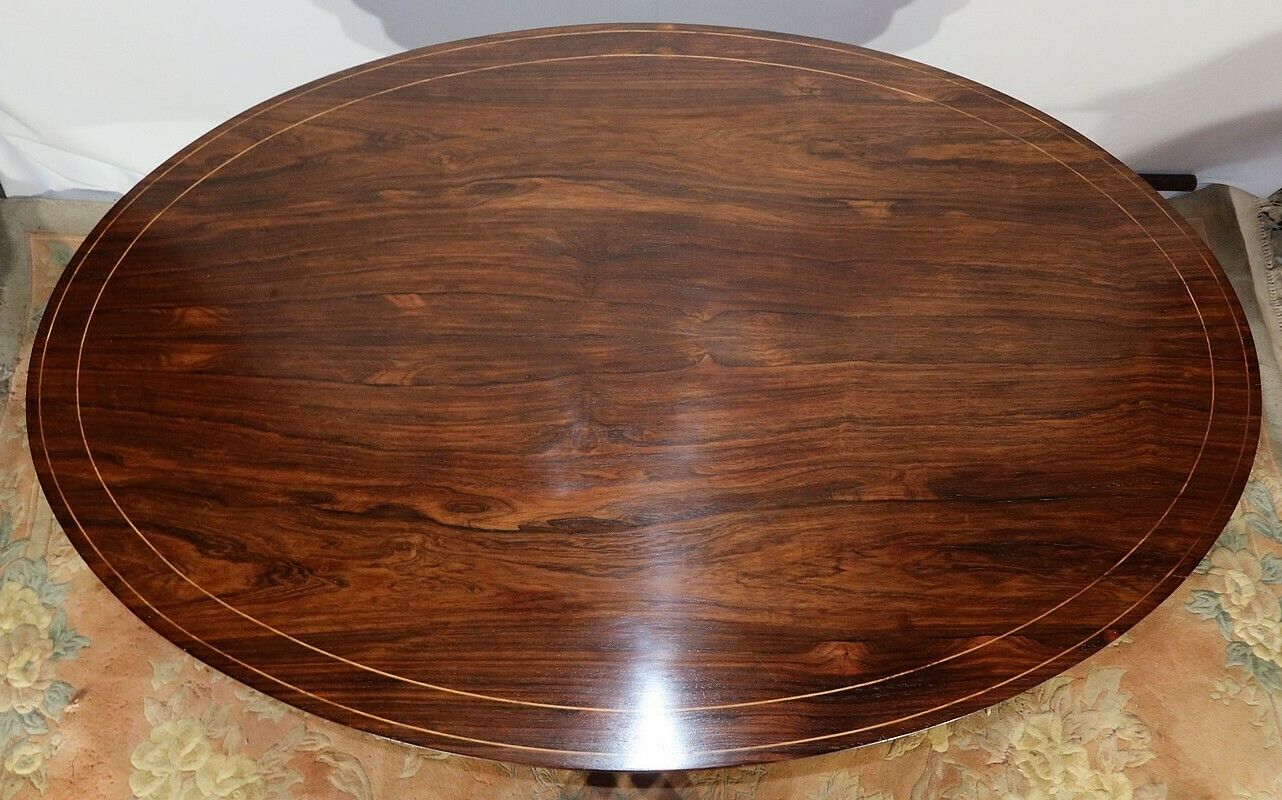 Oval Rosewood Pedestal Table, Charles X Period, Early 19th Century photo buy