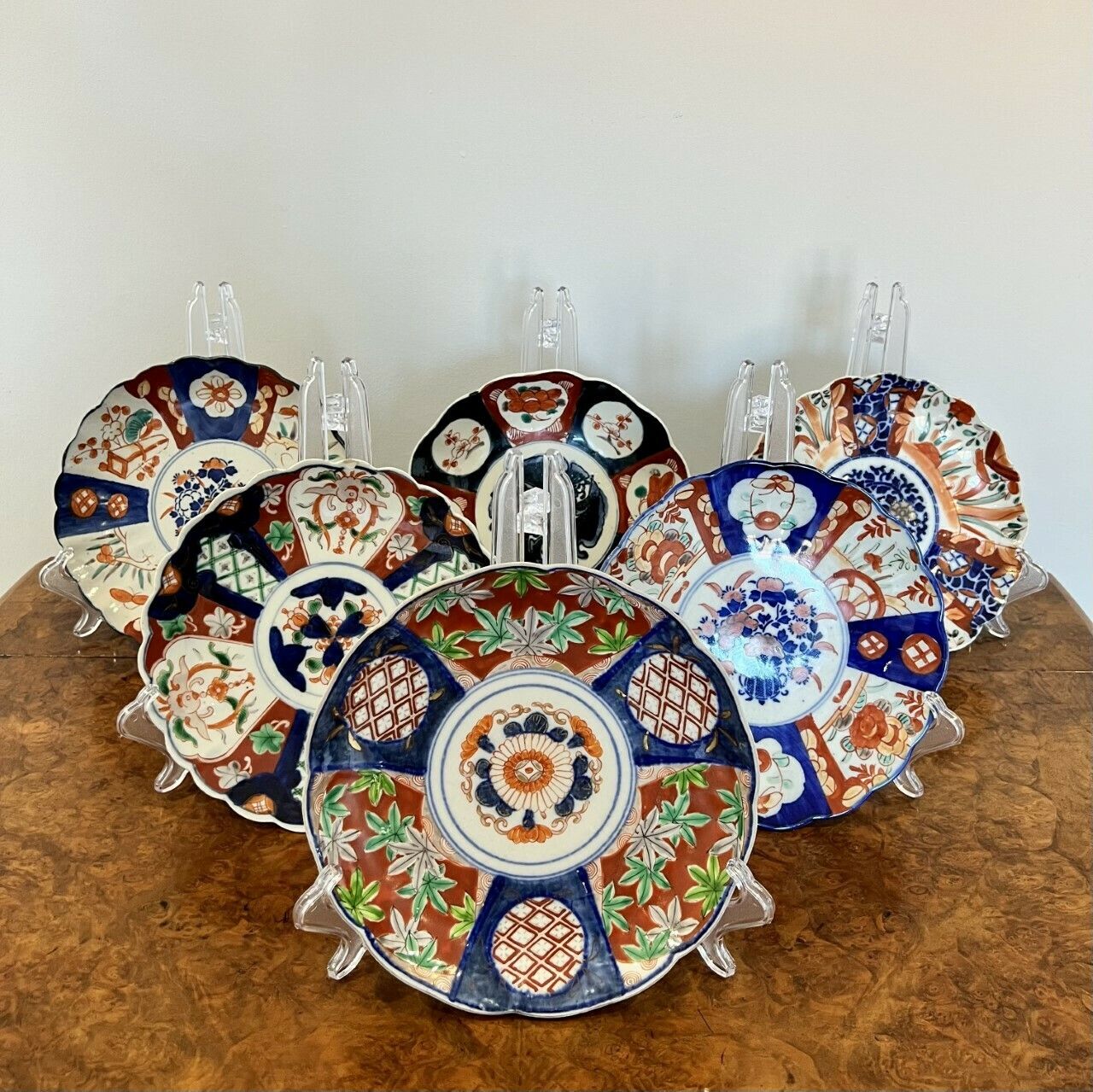 Lovely Collection Of Six Antique Japanese Imari Plates photo Home Decor