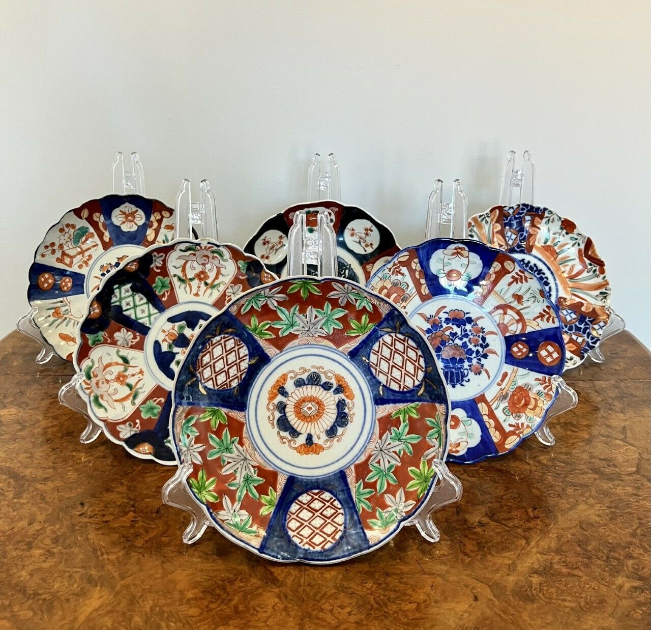 Lovely Collection Of Six Antique Japanese Imari Plates photo 545.0