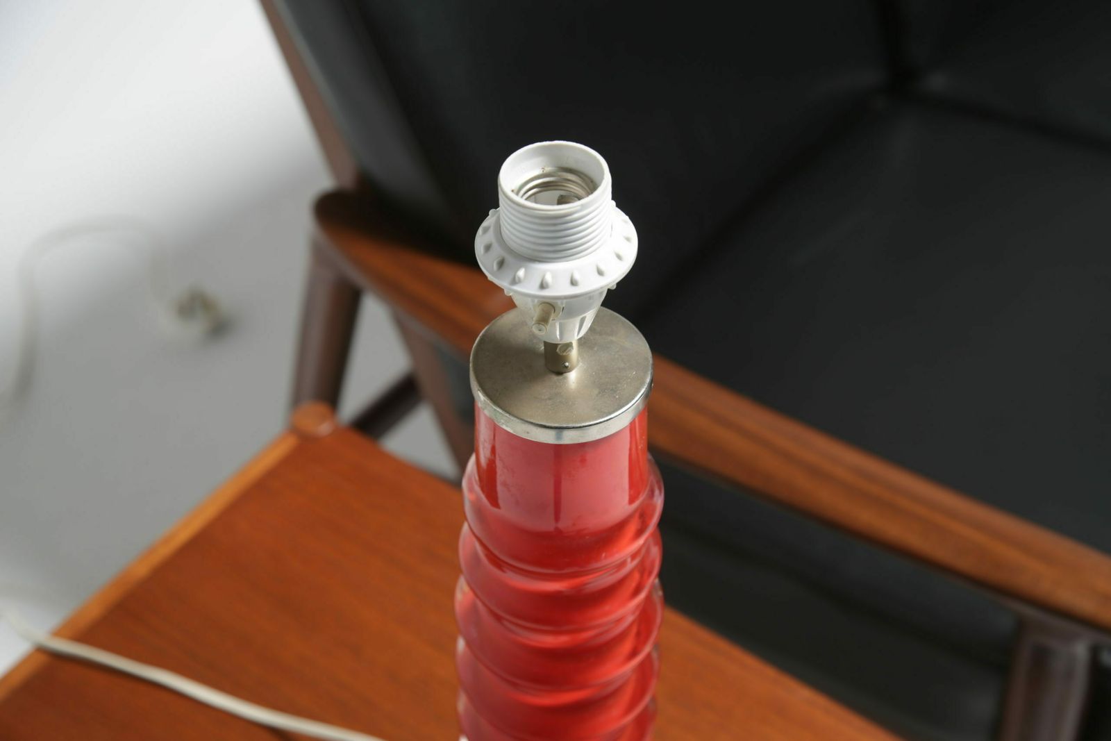 photo vintage Vintage Orrefors Glass Table Lamp By Carl Fagerlund