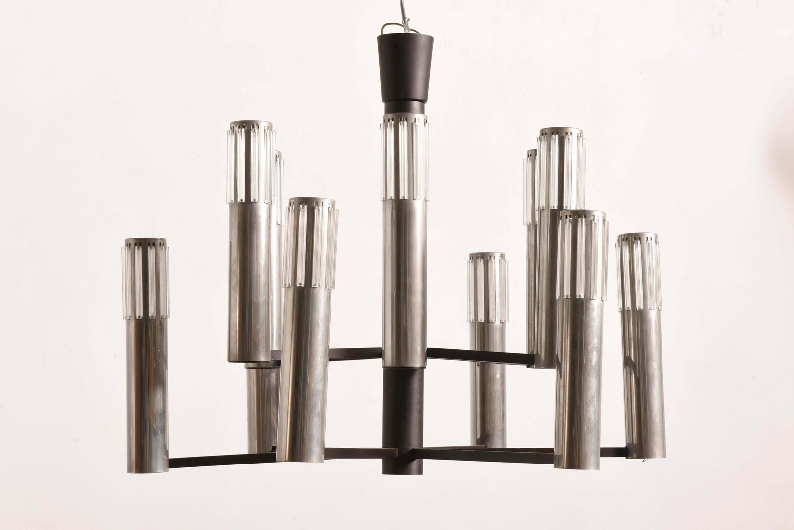 Chrome And Clear Glass Twelve Shade 1960s Chandelier By Schmahl And Schulz Germany photo furniture