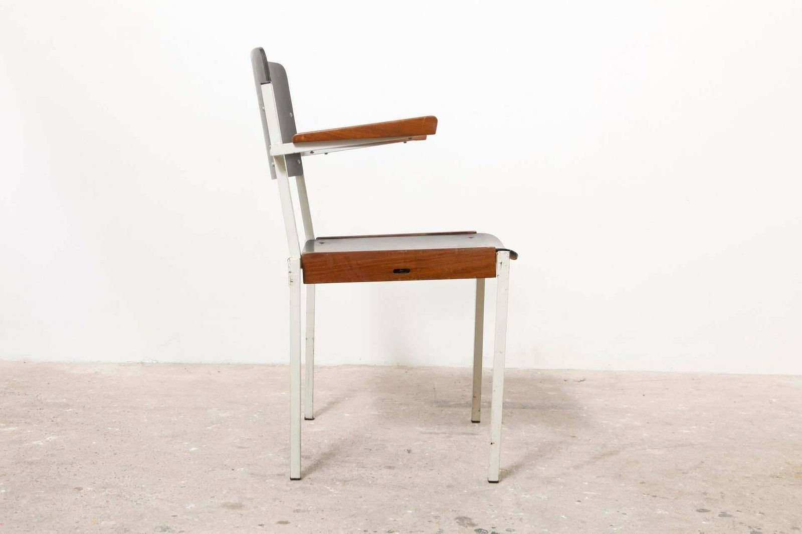 Set Of Six Industrial Stacking Armchairs By W. Gispen For Riemersma 1950s photo for sale