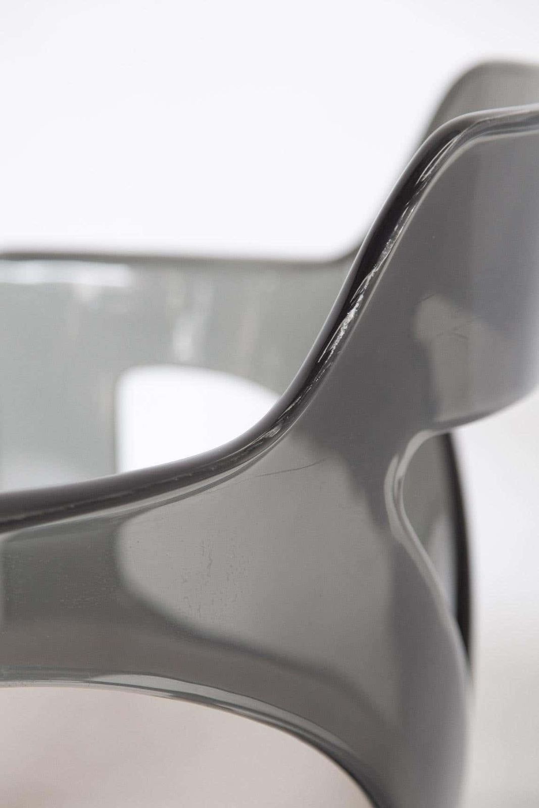 photo furniture Spage Age Smoked Plexi Glass Swivel Desk Chair, 1960s