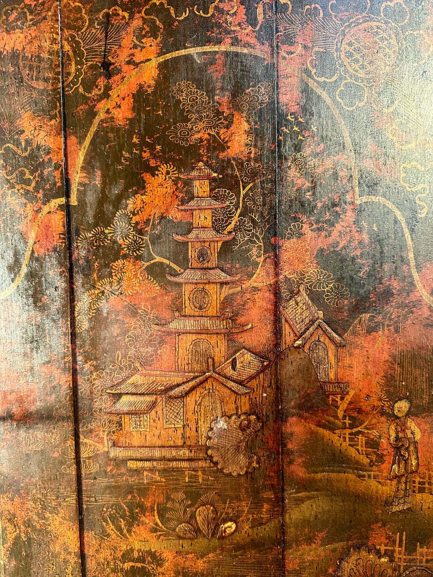 Early Antique George II Georgian Painted Chinoiserie Cupboard Circa 1760 photo Furniture