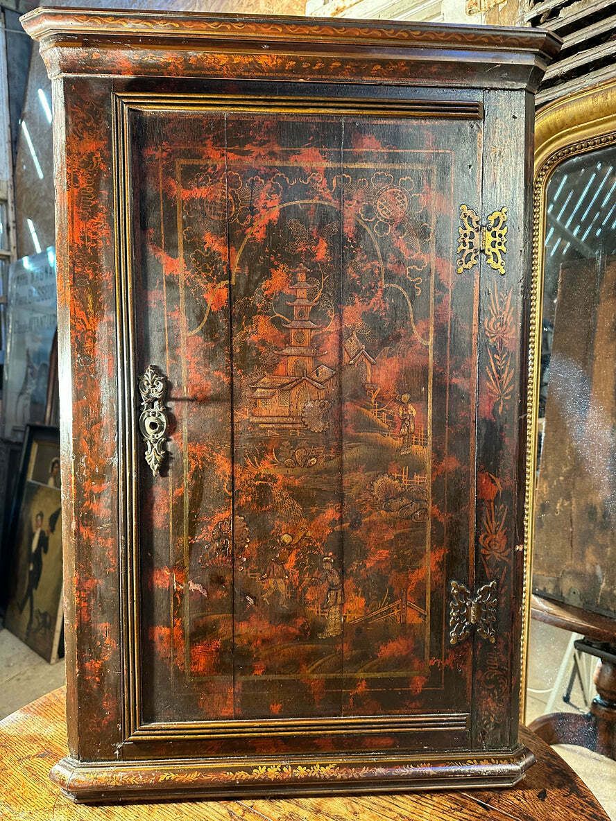 Early Antique George II Georgian Painted Chinoiserie Cupboard Circa 1760 photo 985.0