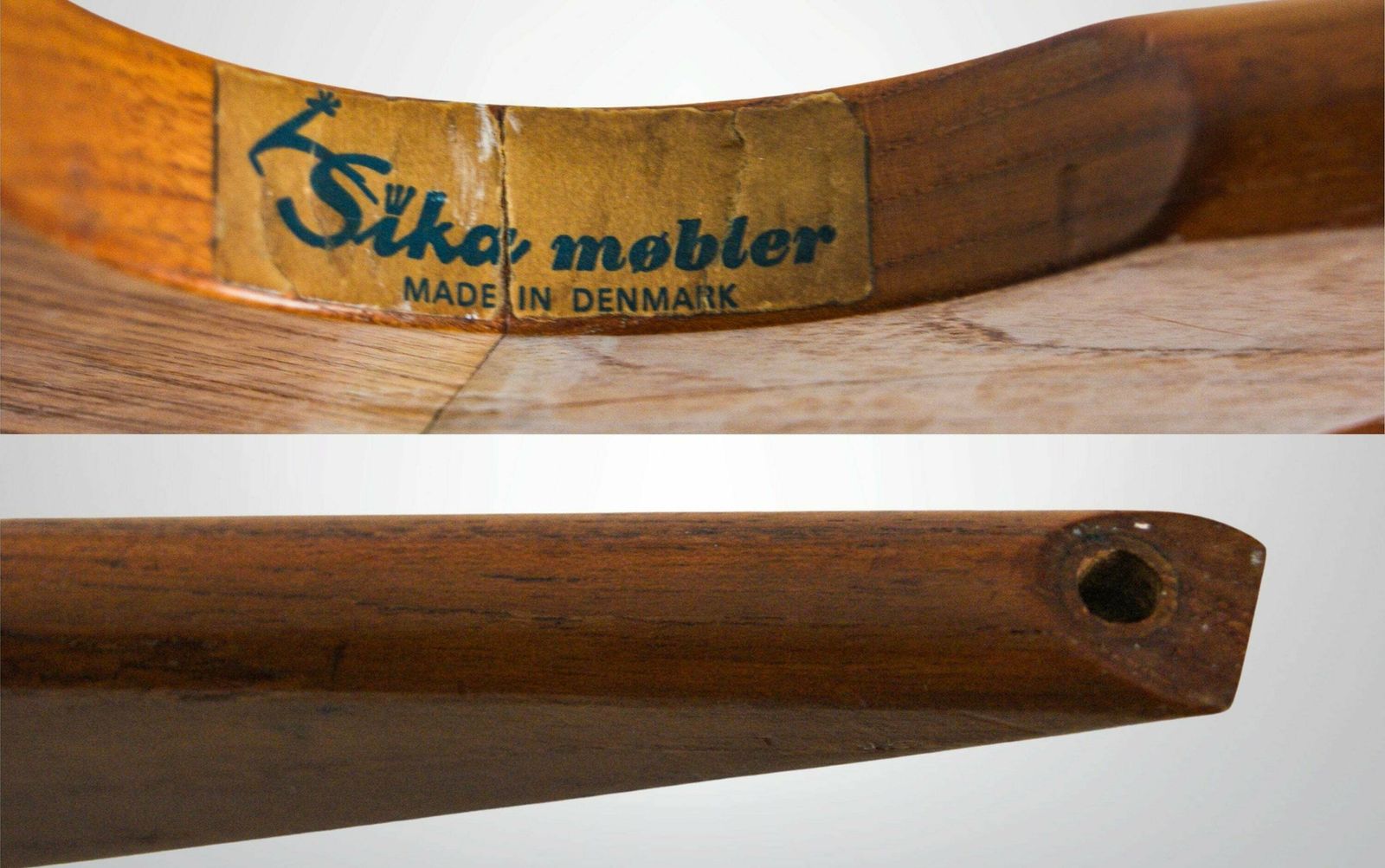 photo for sale Mid Century Modern Sika Mobler Denmark Teak And Smoked Glass Coffee Table 1960s Labeled