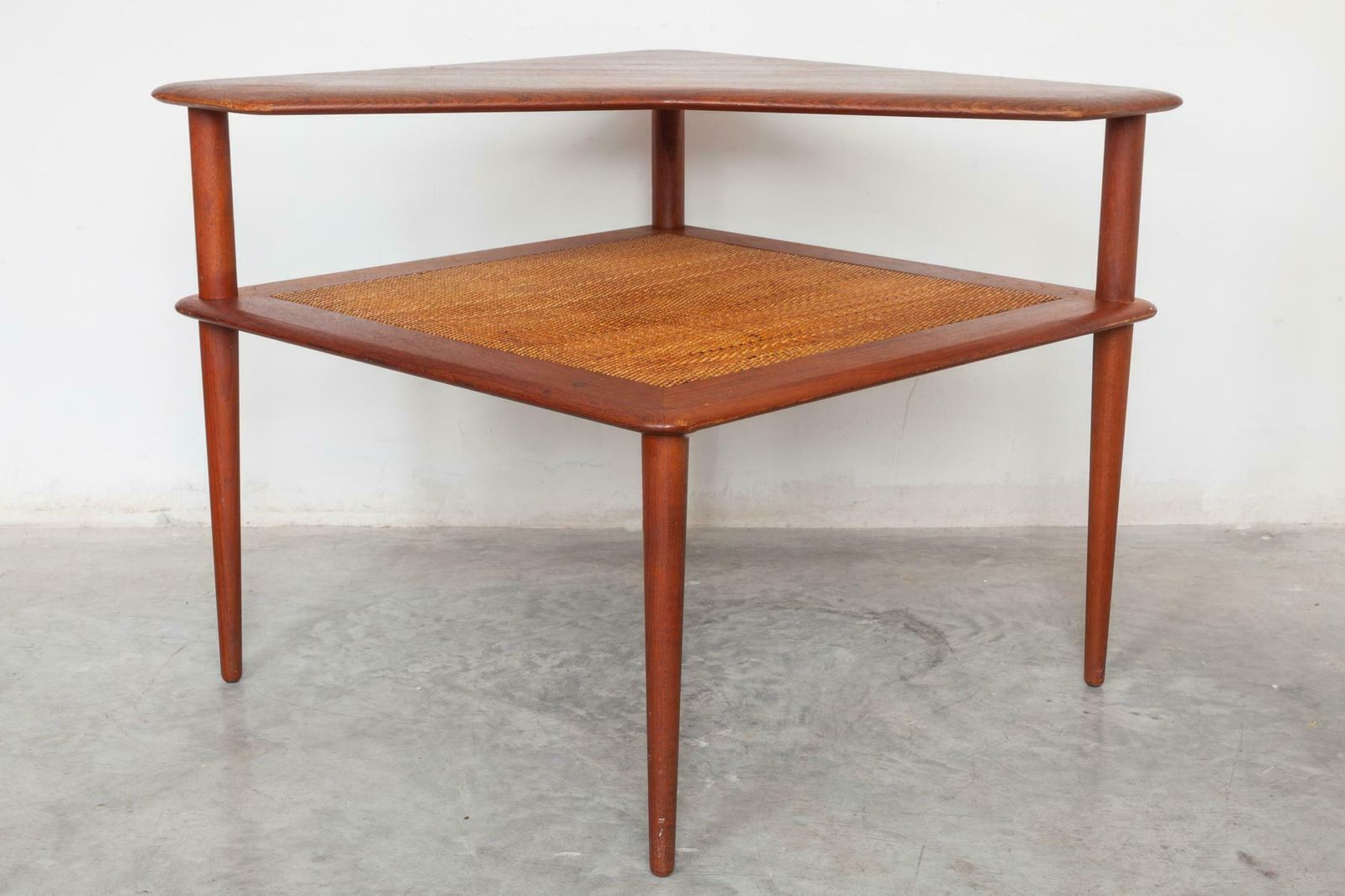 Coffee Corner Table In Teak And Cane By Peter Hvidt, Denmark, 1955 photo furniture