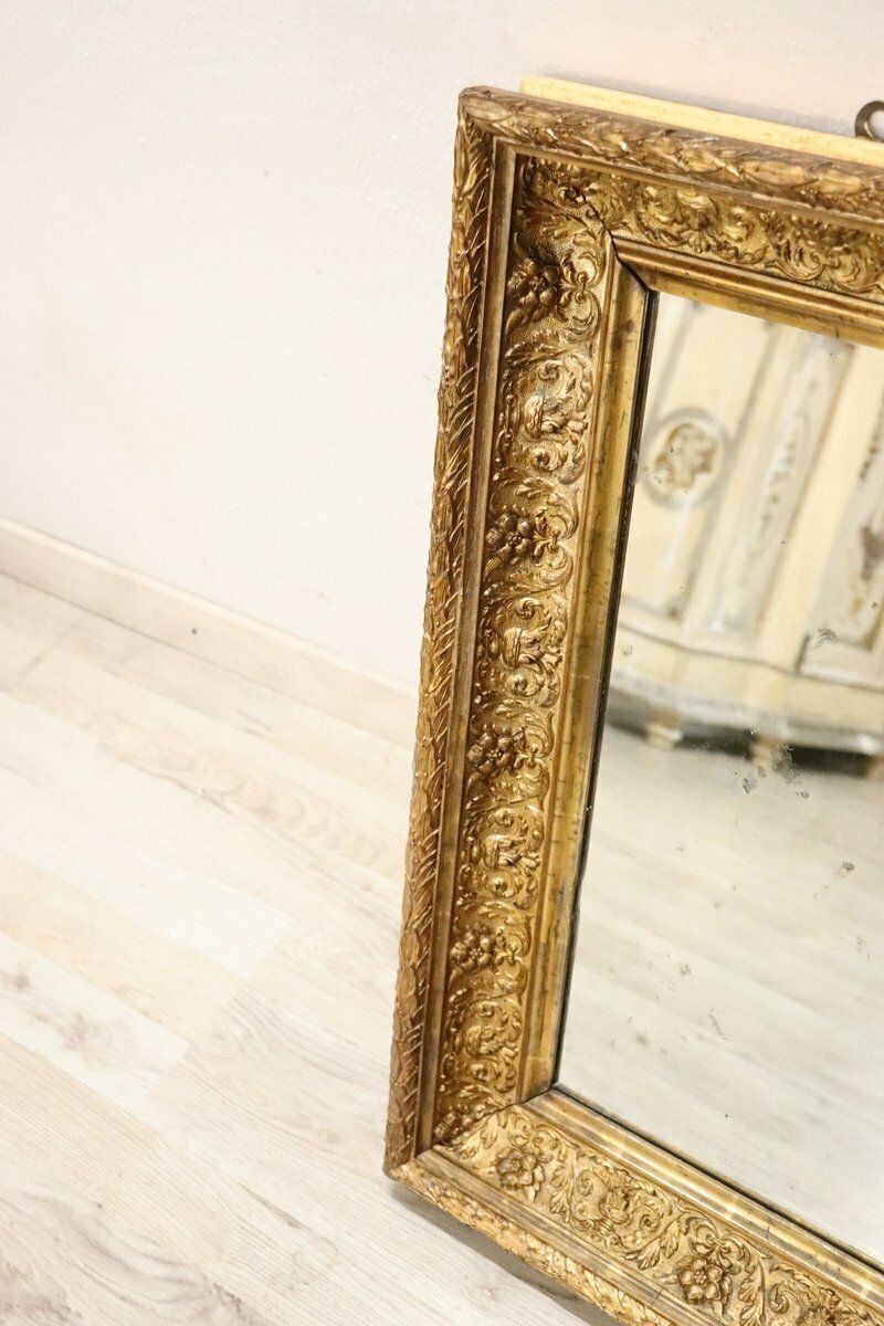 Early 20th Century Art Nouveau Gilt Wood Wall Mirror photo furniture
