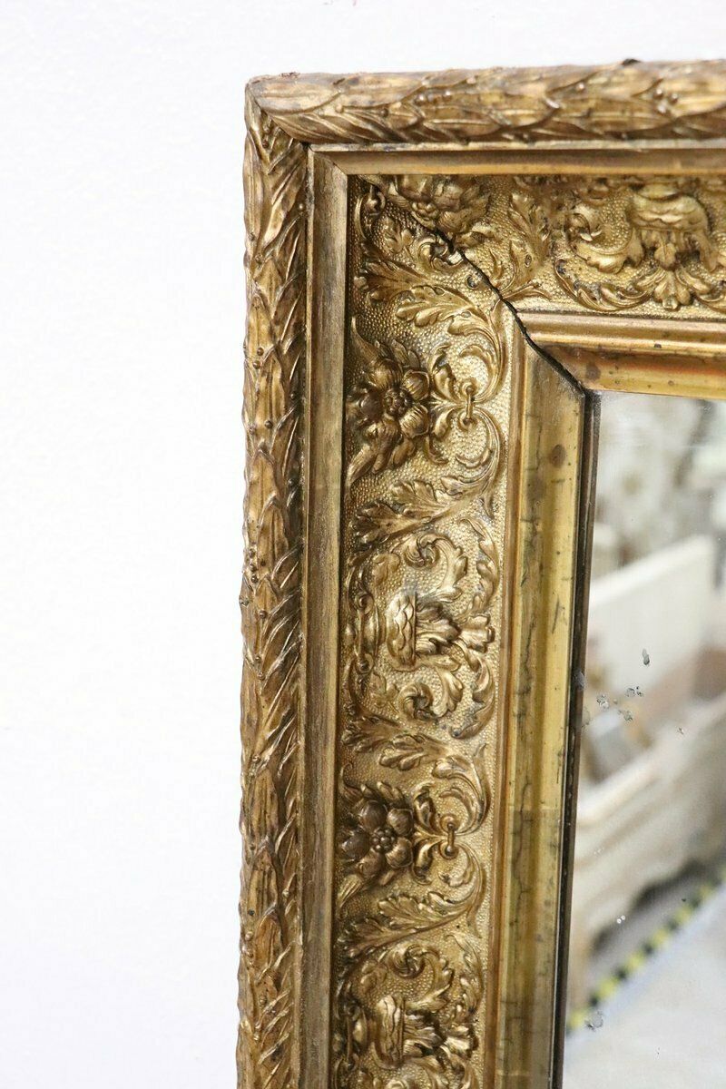 Early 20th Century Art Nouveau Gilt Wood Wall Mirror photo for sale