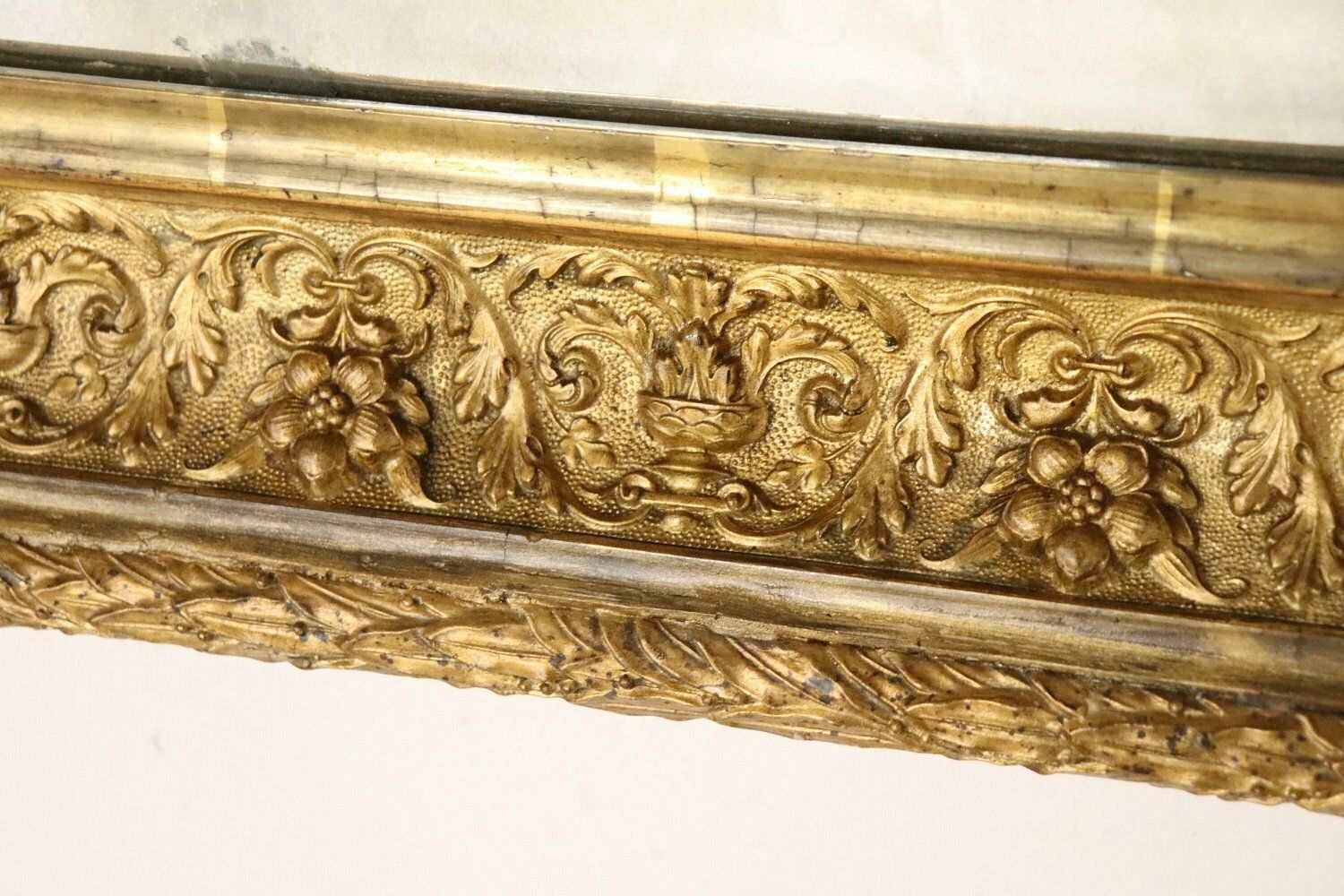 Early 20th Century Art Nouveau Gilt Wood Wall Mirror photo 1440.88