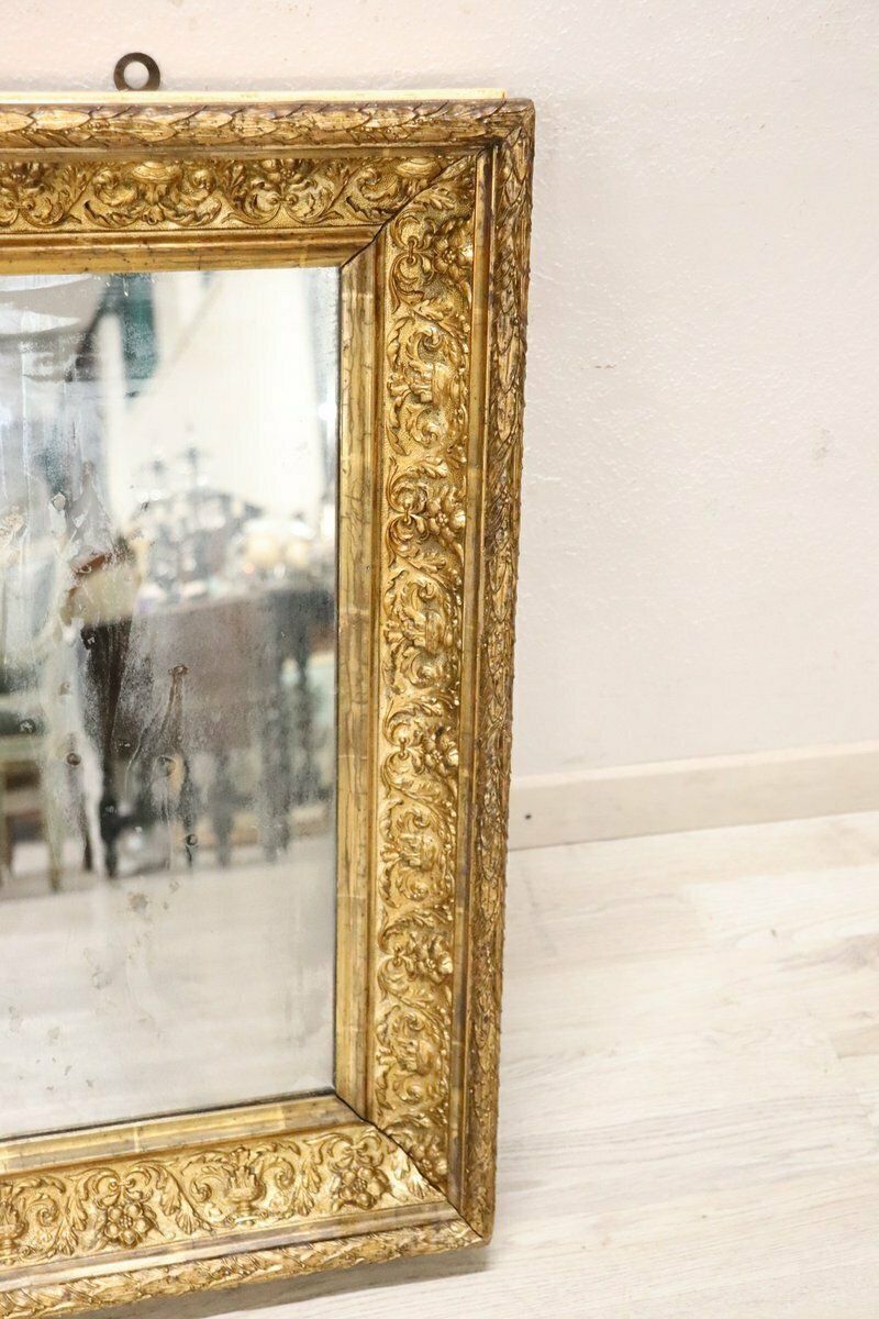 1440.88 Early 20th Century Art Nouveau Gilt Wood Wall Mirror photo