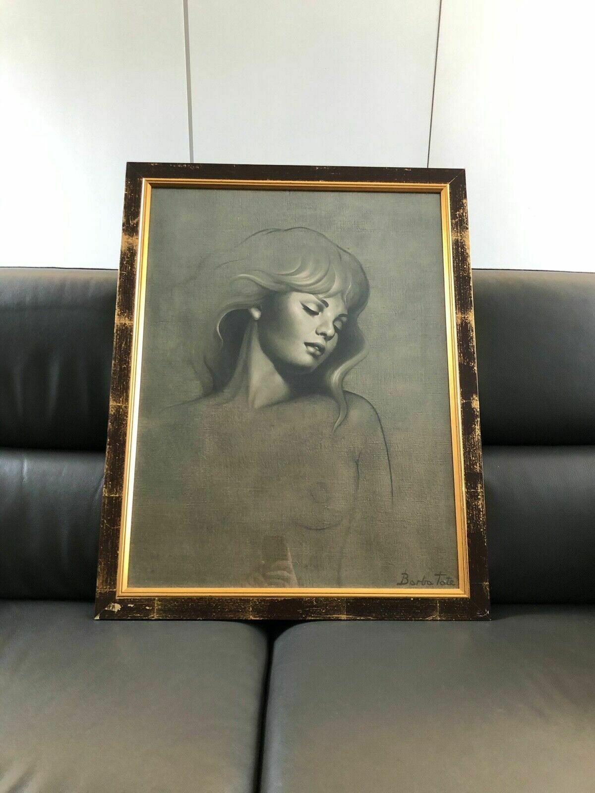 Vintage Barba Tate Framed Print Golden Girl Tretchikoff Era 82 X 66cm photo furniture