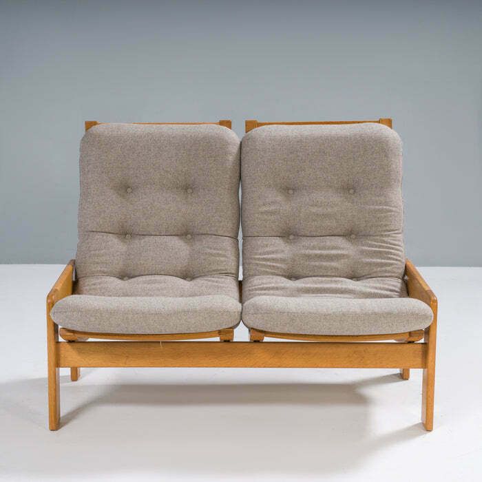Furniture Yngve Ekström For Swedese Set Of Two Sofas And Footstool Set, 1960s photo