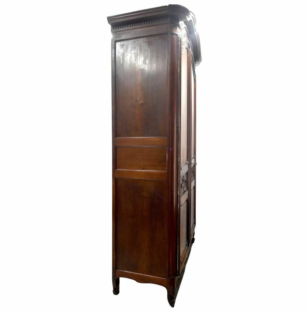Furniture Bordelaise Castle Wardrobe In Solid Mahogany, 18th Century photo