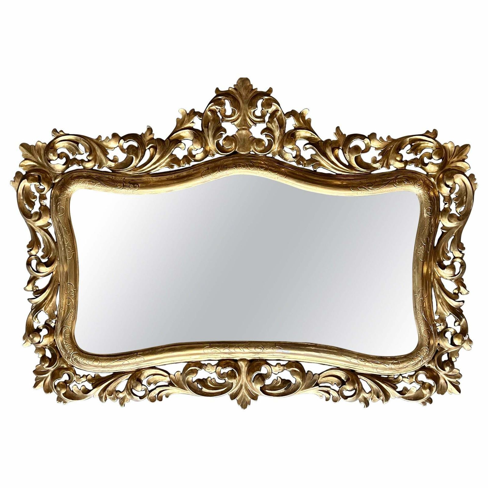 Early 20th French Empire Period Carved Gilt Wood Mirror