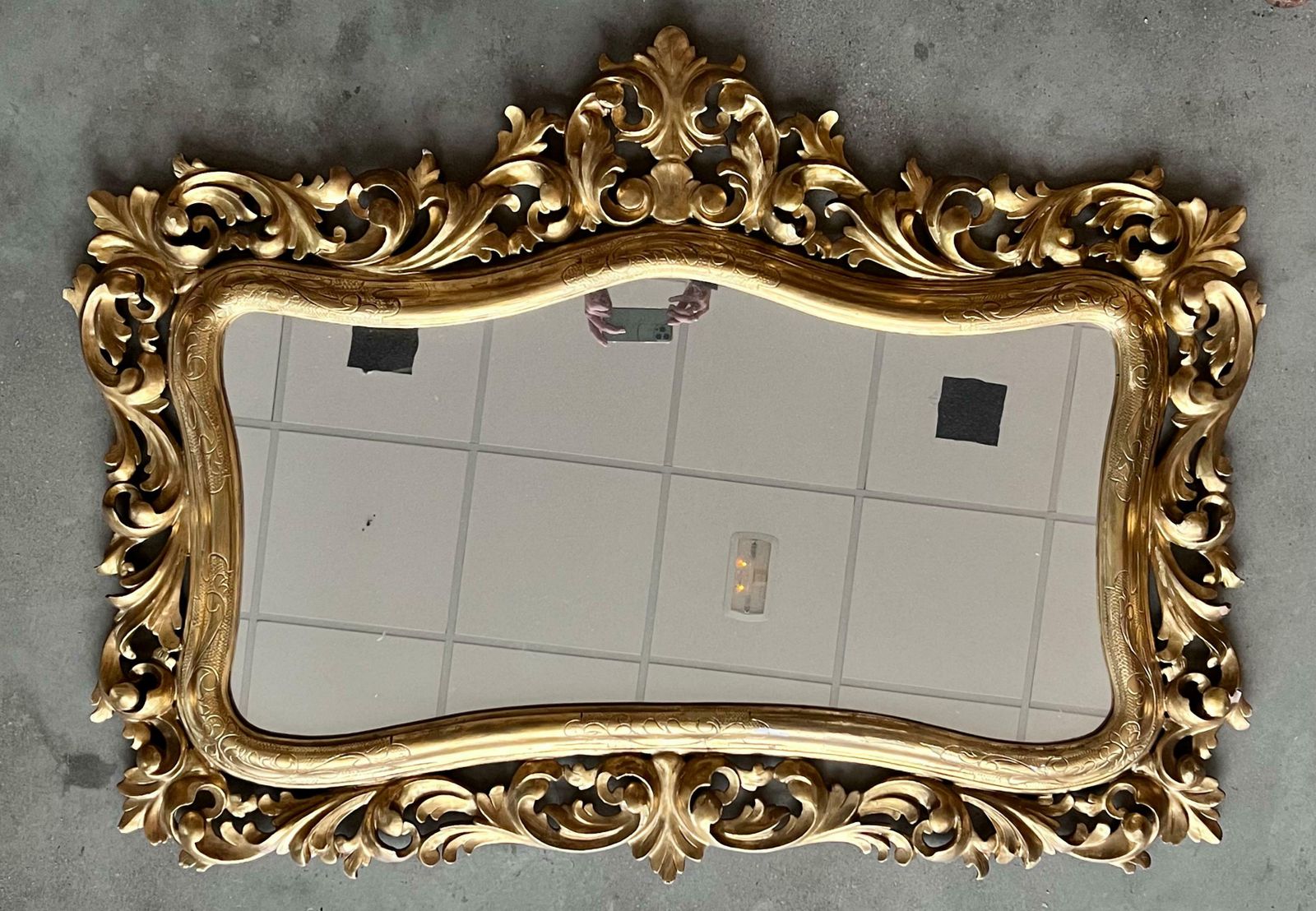 Miroir en bois doré sculpté de style Empire, début du XXe siècle photo furniture