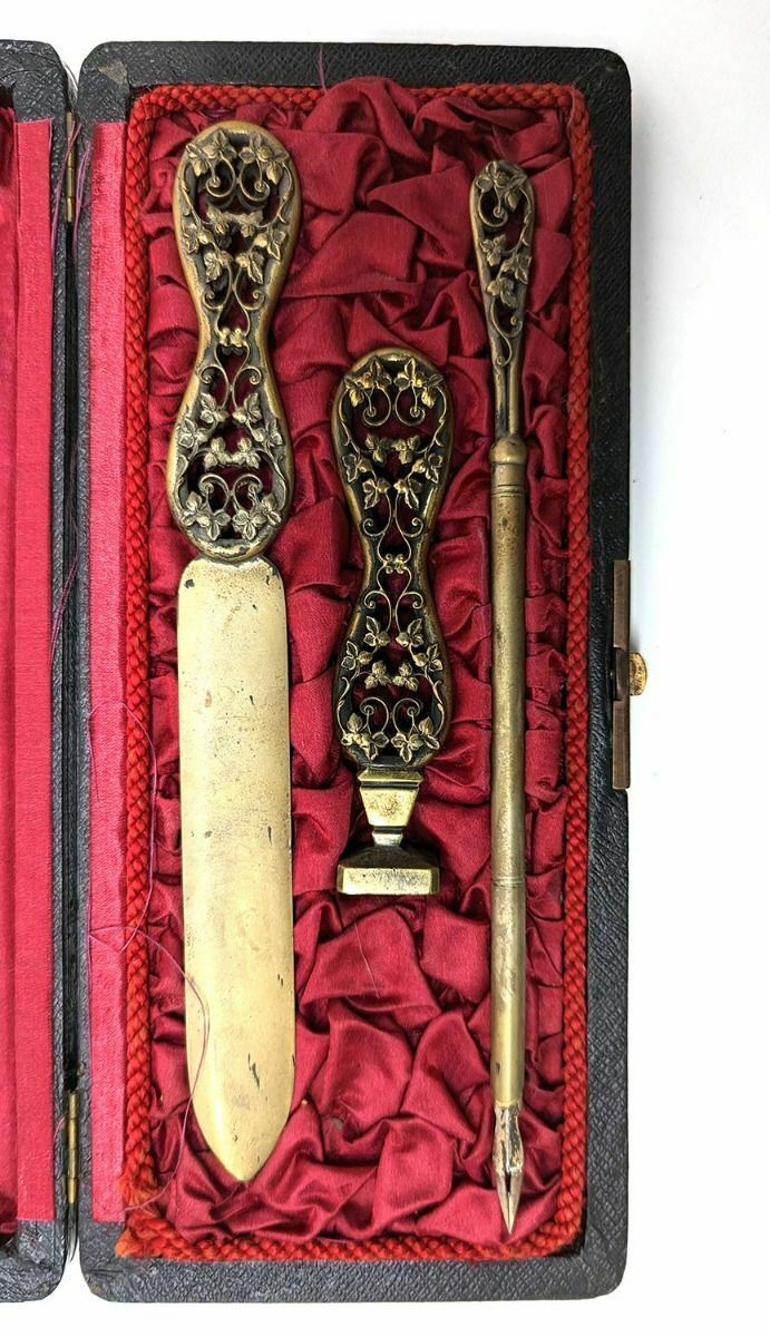 1930s Art Deco Writing Set With Pen Holder And Letter Opener photo furniture