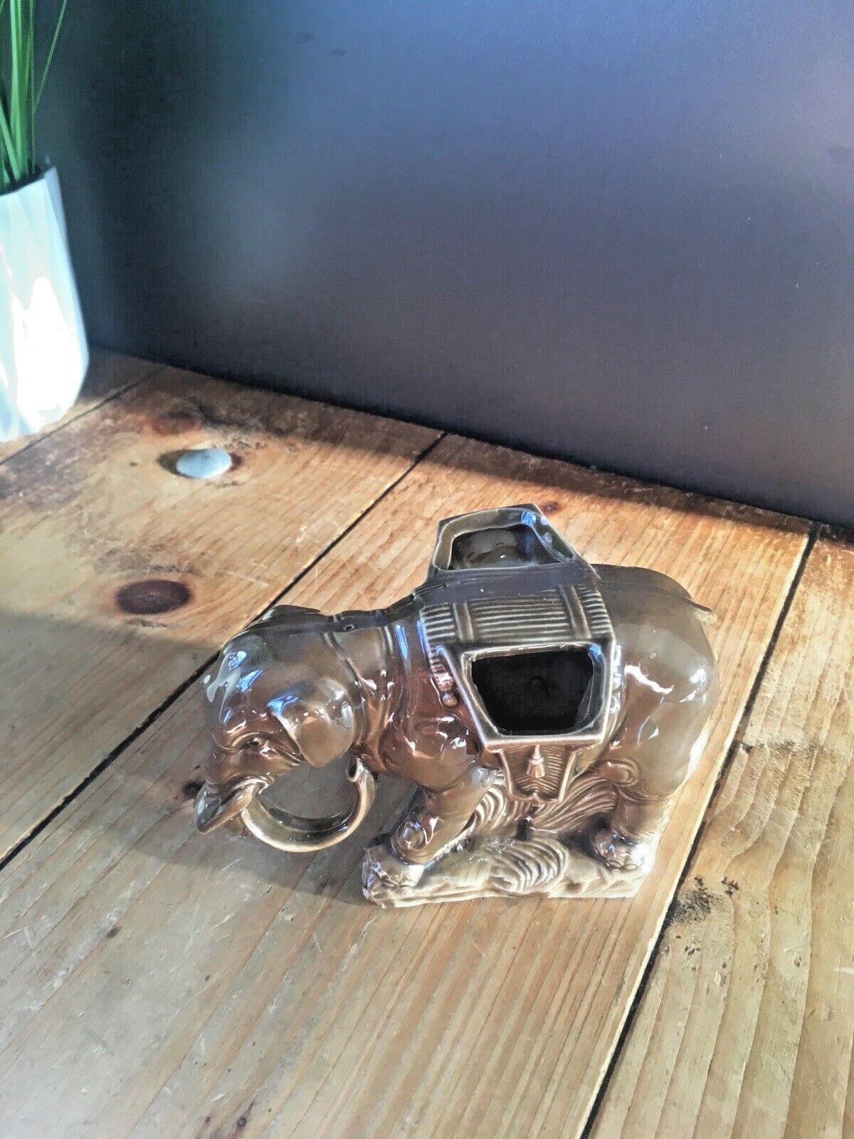 Rare Unusual Antique Austrian Porcelain Elephant Figurine Spill Vase Posy Holder photo furniture