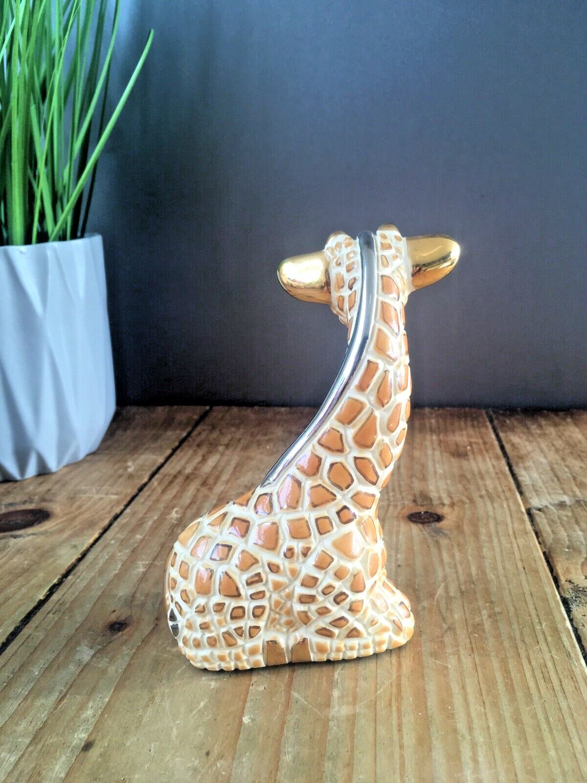 Adorable Rare Artesania Rinconada Uruguay Giraffe 747 Silver Anniversary Ornament Figurine Sculpture photo Art