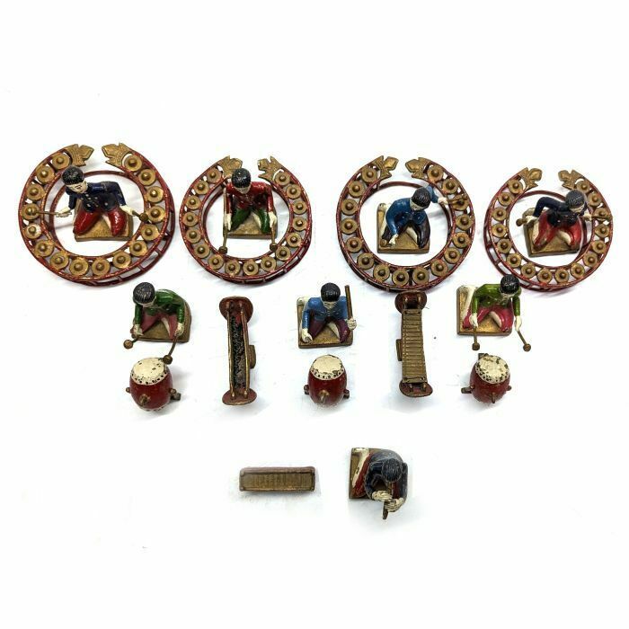 Petits Bronzes Orchestre Vietnamiens Polychromes Vers 1950 photo for sale