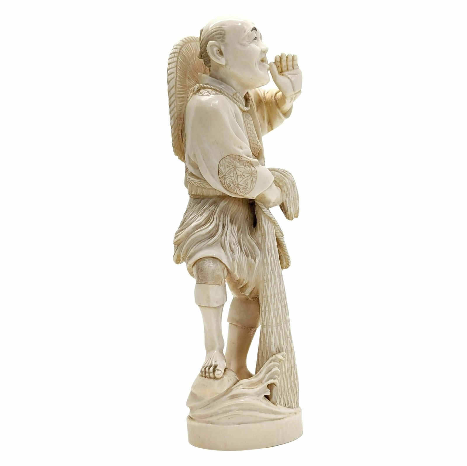 Okimomo In Ivory From The 19th Century, The Fisherman With A Net photo buy